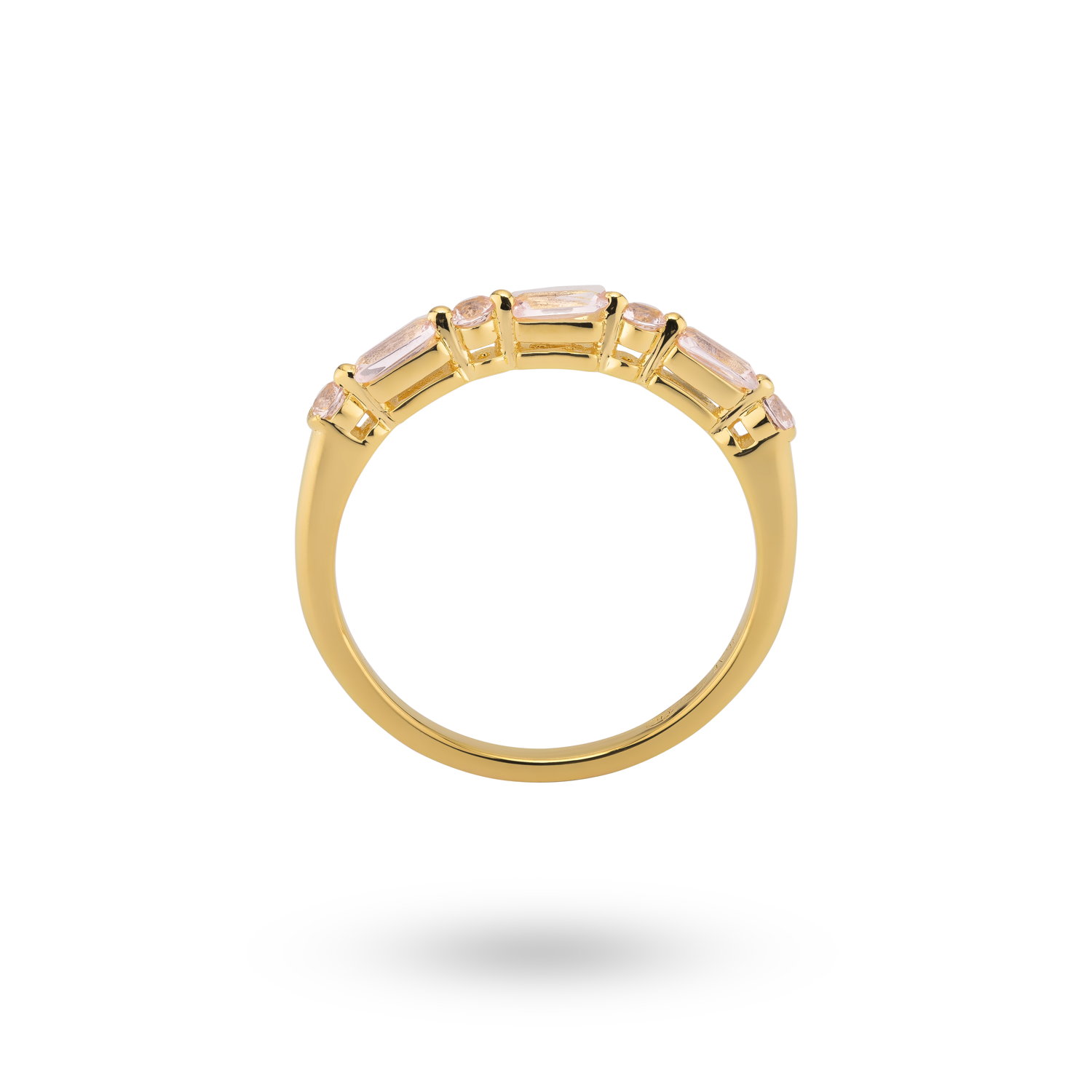 Ring van gold plated sterling zilver met roze zirkonia 12473Y