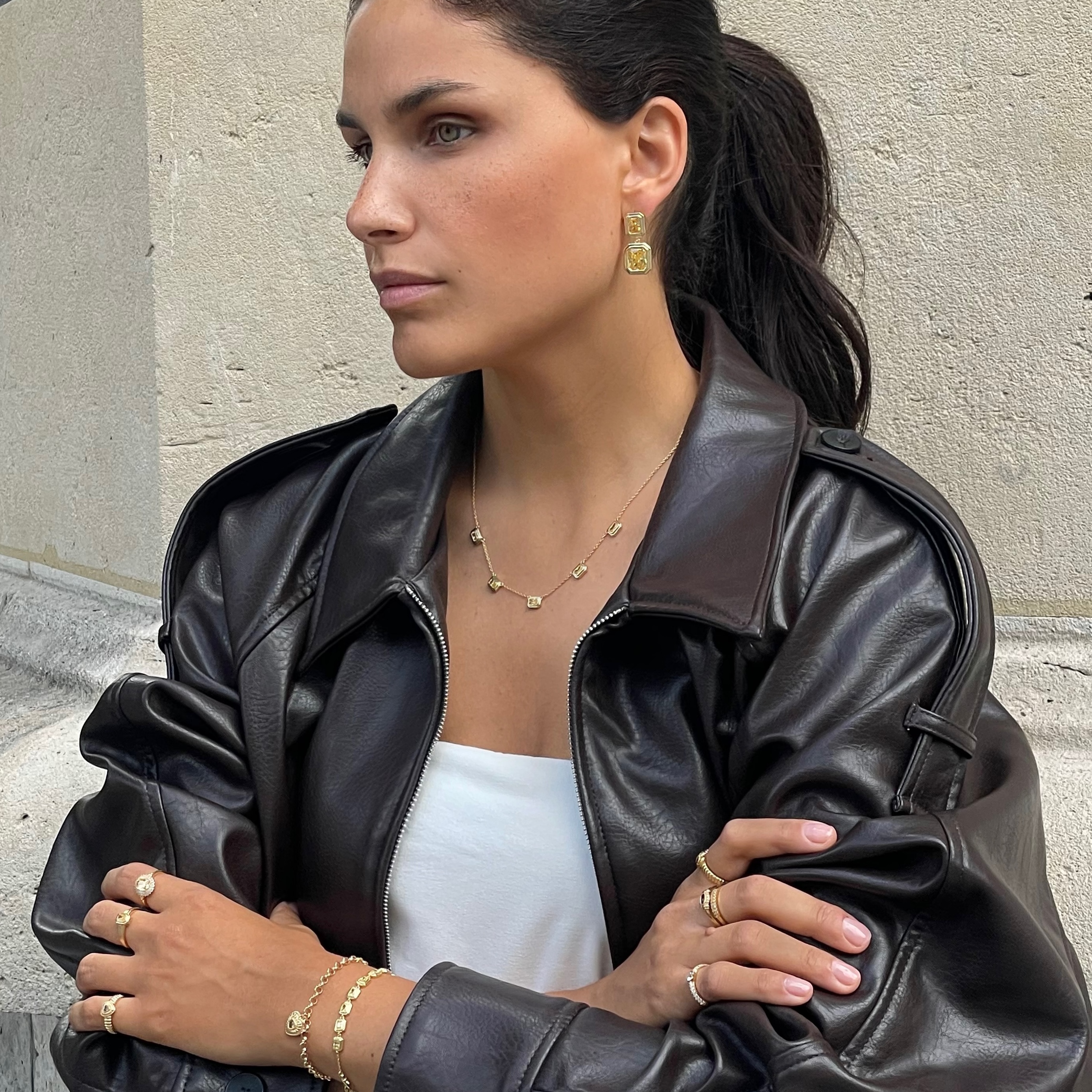 Ketting gold plated met gele zirkonia - 32494Y