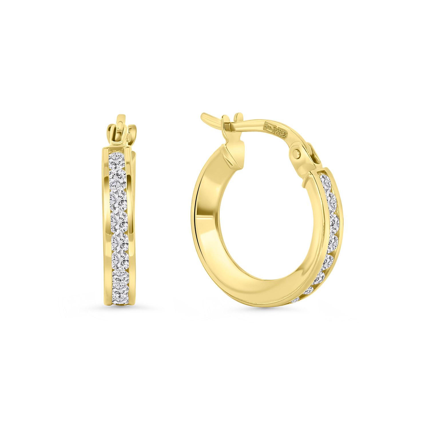 Geelgouden oorringen met zirkonia E122-I3CTE0970-FCZ-Y
