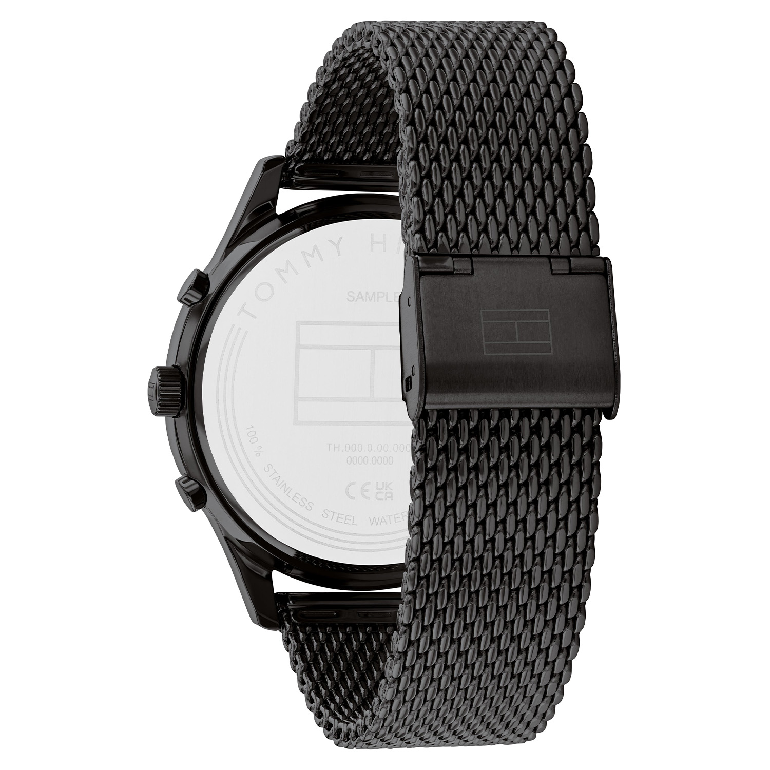 Horloge Heren Staal Zwart Milanese band 44 mm TH1710505