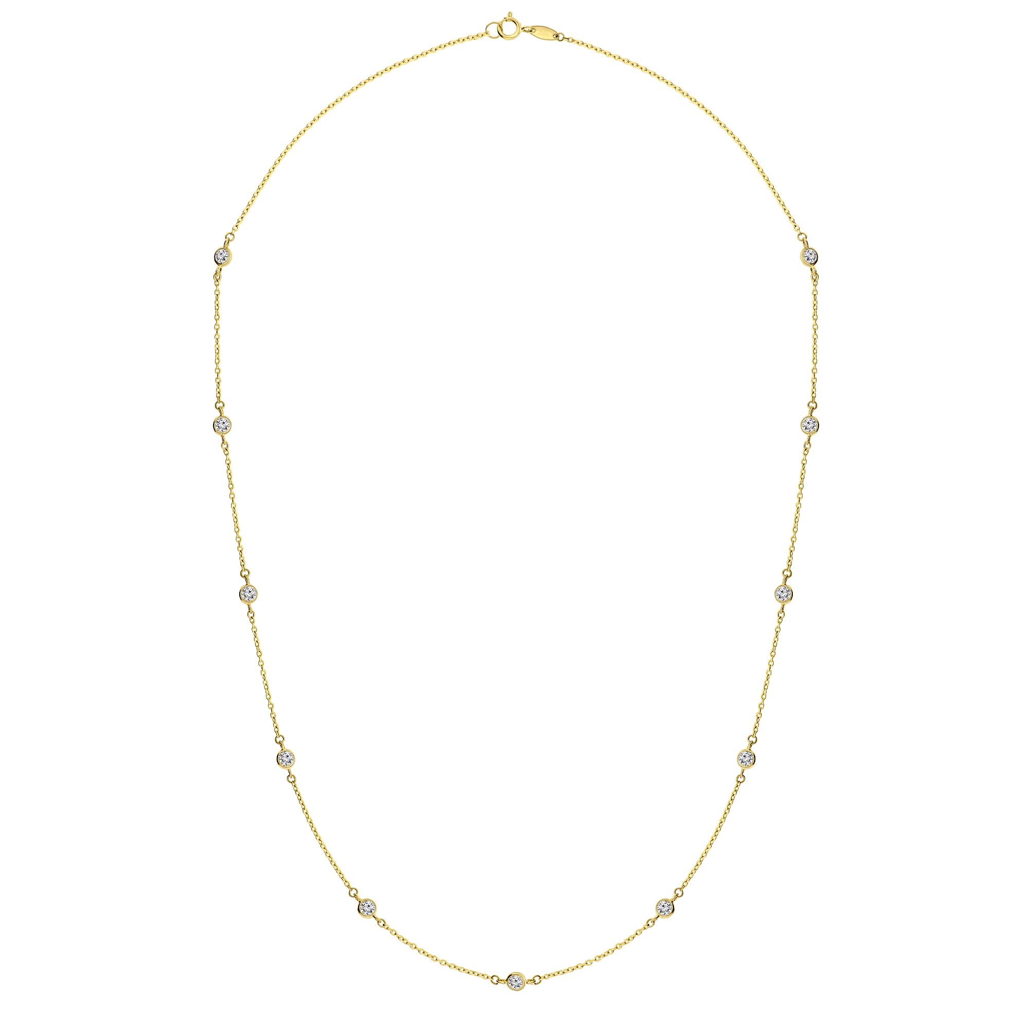 Geelgouden collier met zirkonia