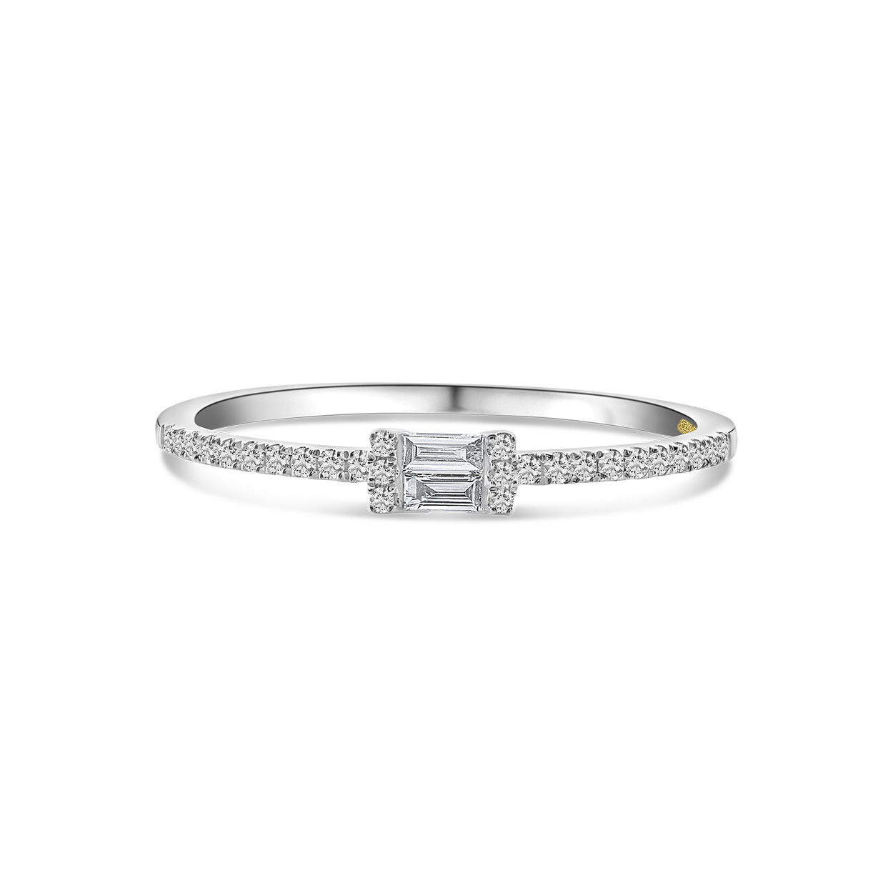 Witgouden ring met baguette en briljant geslepen diamanten R092-77627R001-W