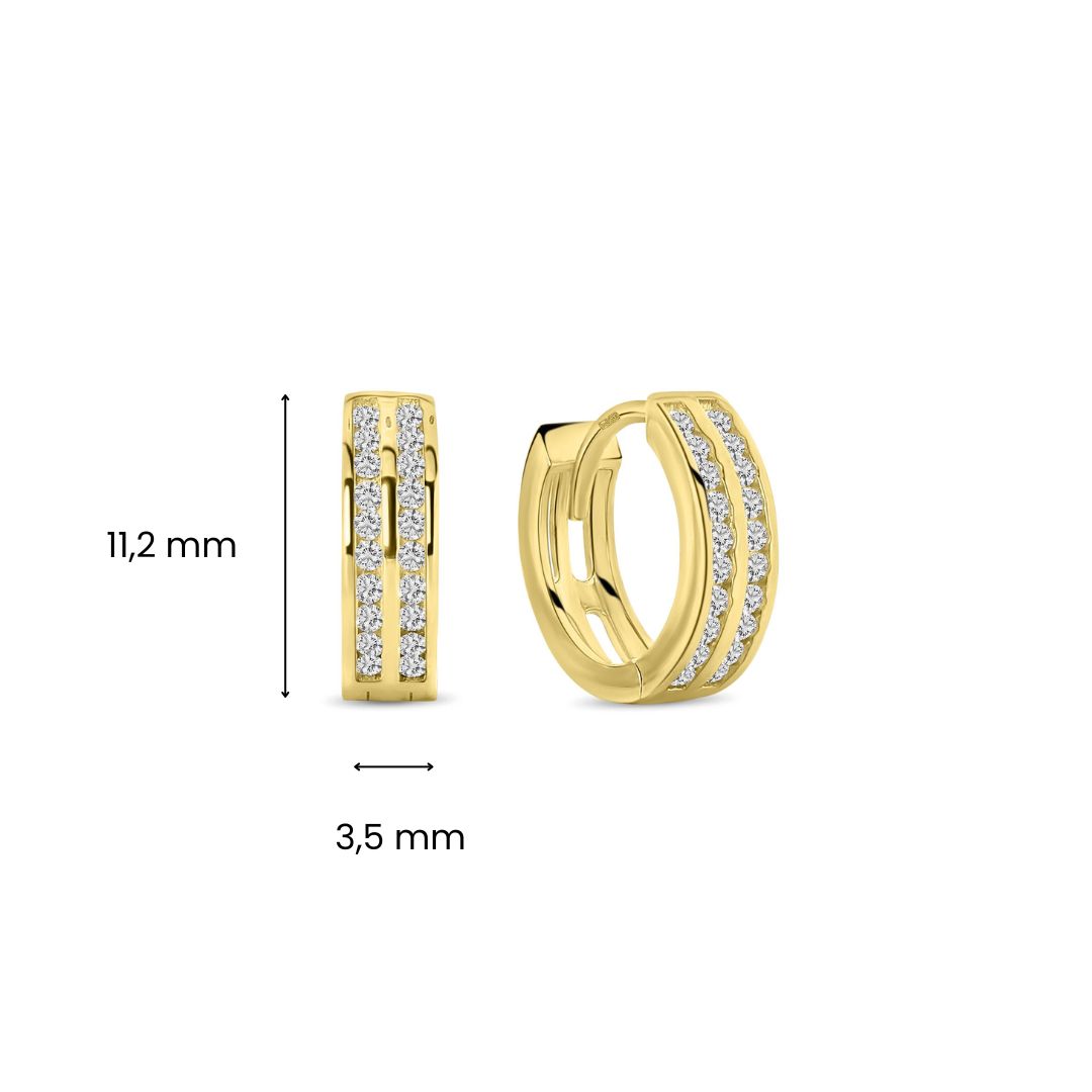 Geelgouden oorringen met zirkonia E122-XHALE5318-FCZ-Y