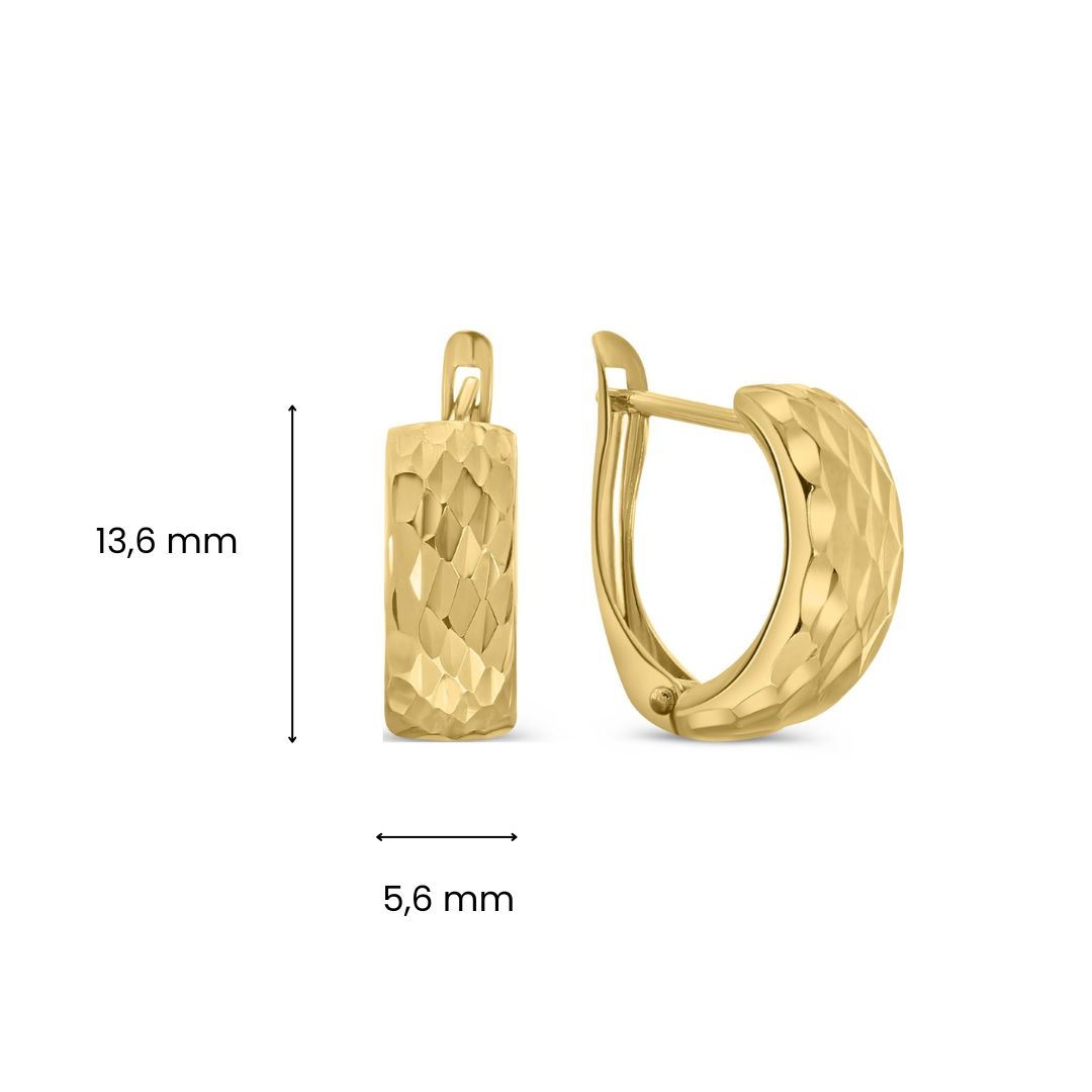 Geelgouden oorclips facet geslepen E515-22K50-PRE0058-DC.3-Y