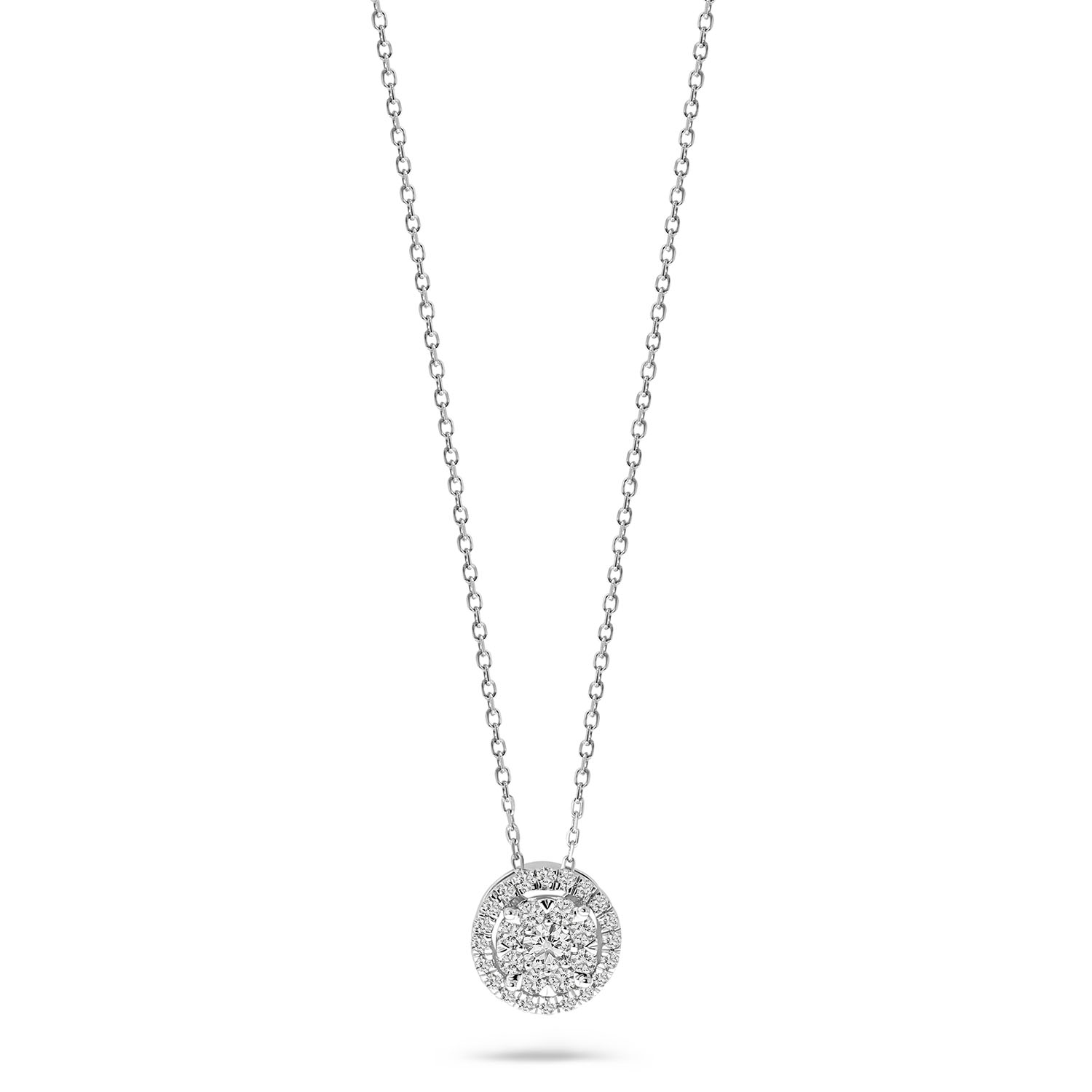 Witgouden ketting lab grown diamanten cluster N159-3266909000355-LG-W