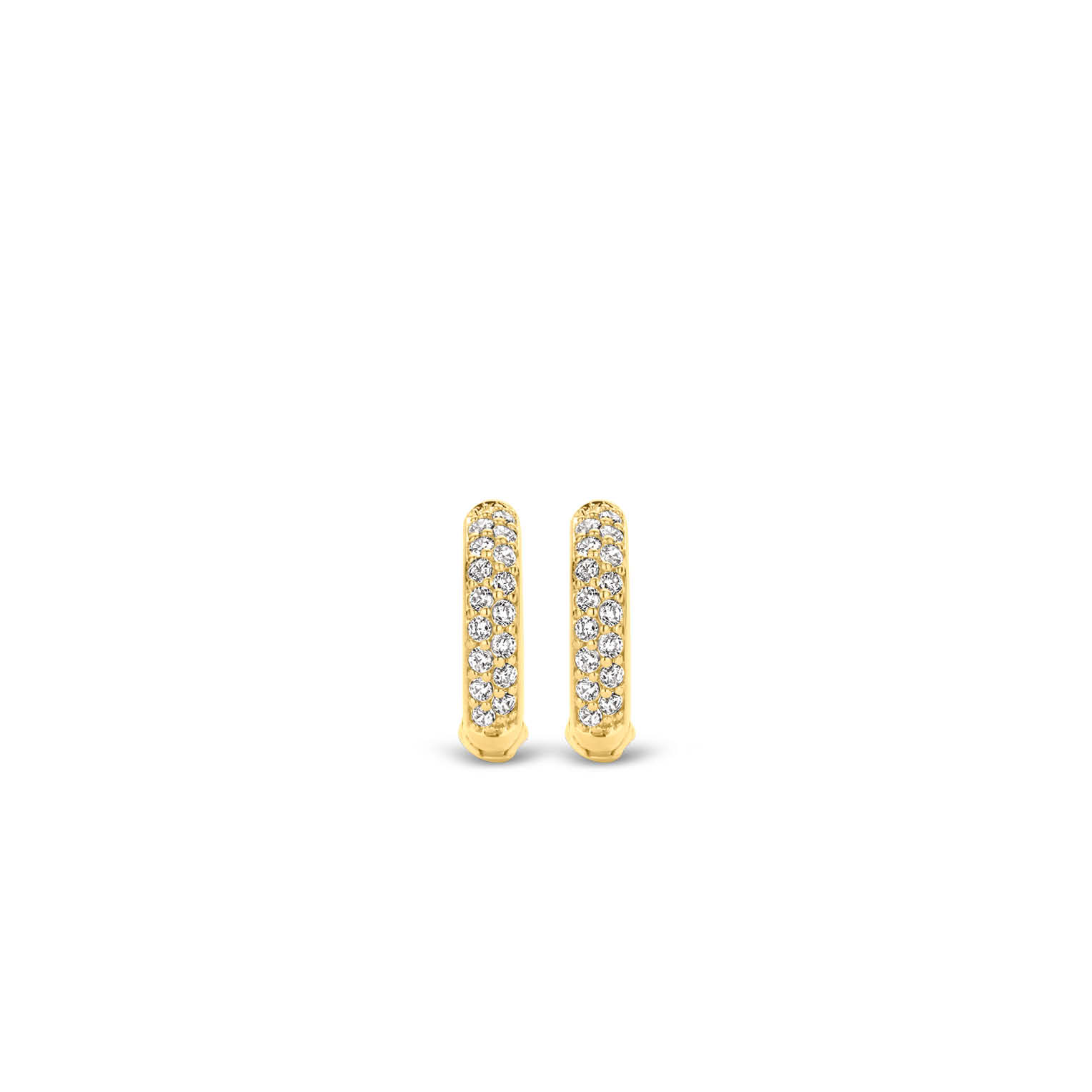 Oorringen gold plated met zirkonia - 7210ZY