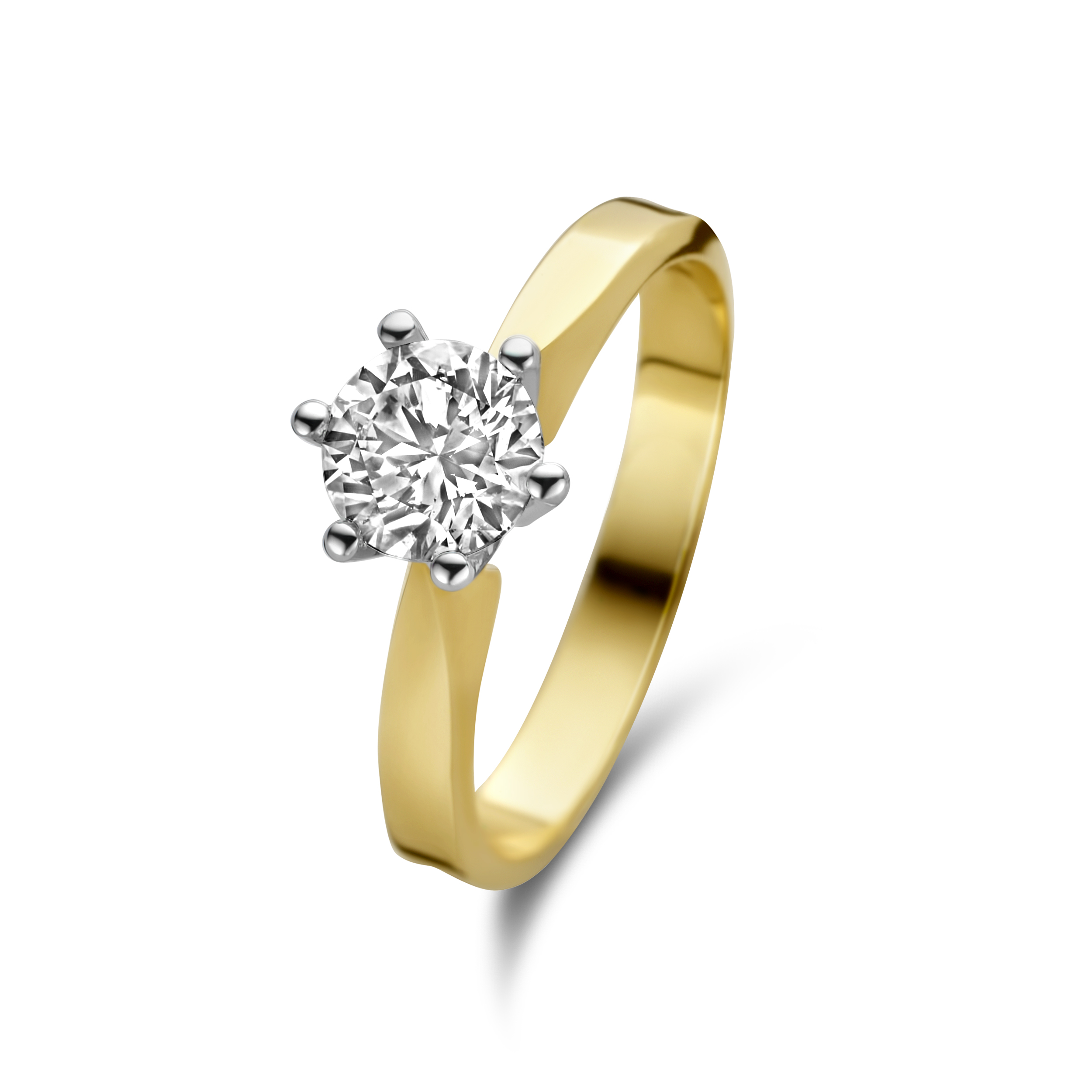 Solitair ring met 0.90 ct diamant