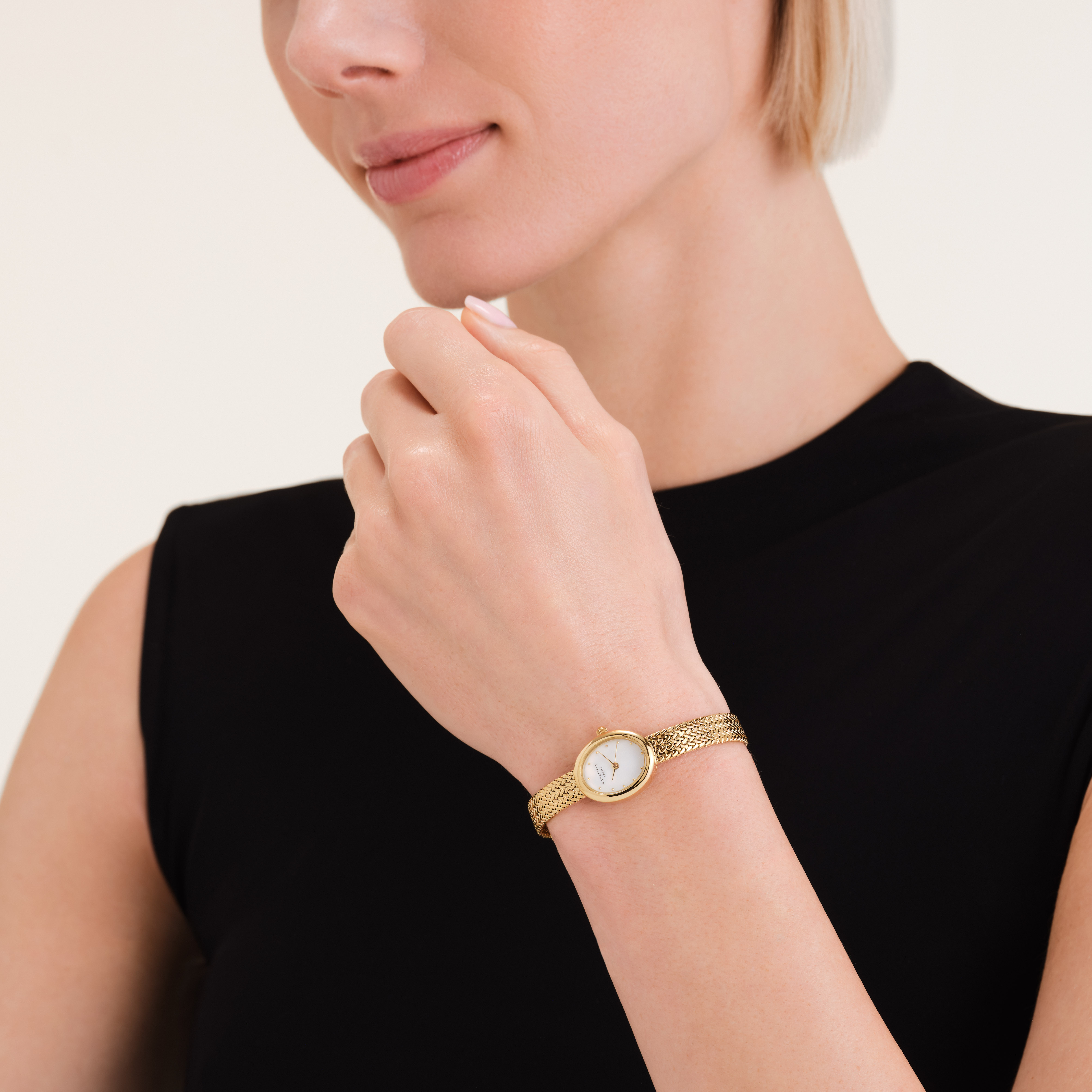 Dameshorloge Mini Oval White/Gold - MWGMG-M02