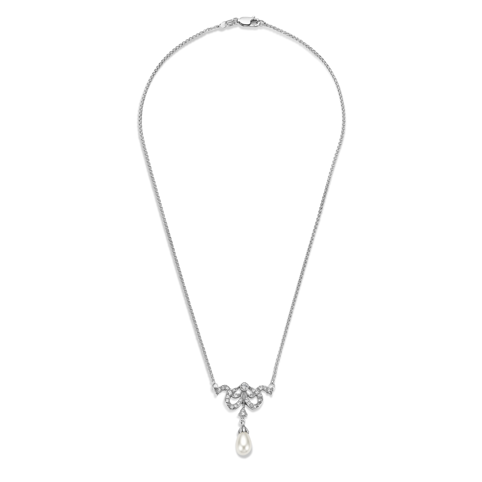 Sterling Zilveren collier met swarovski stenen 65162