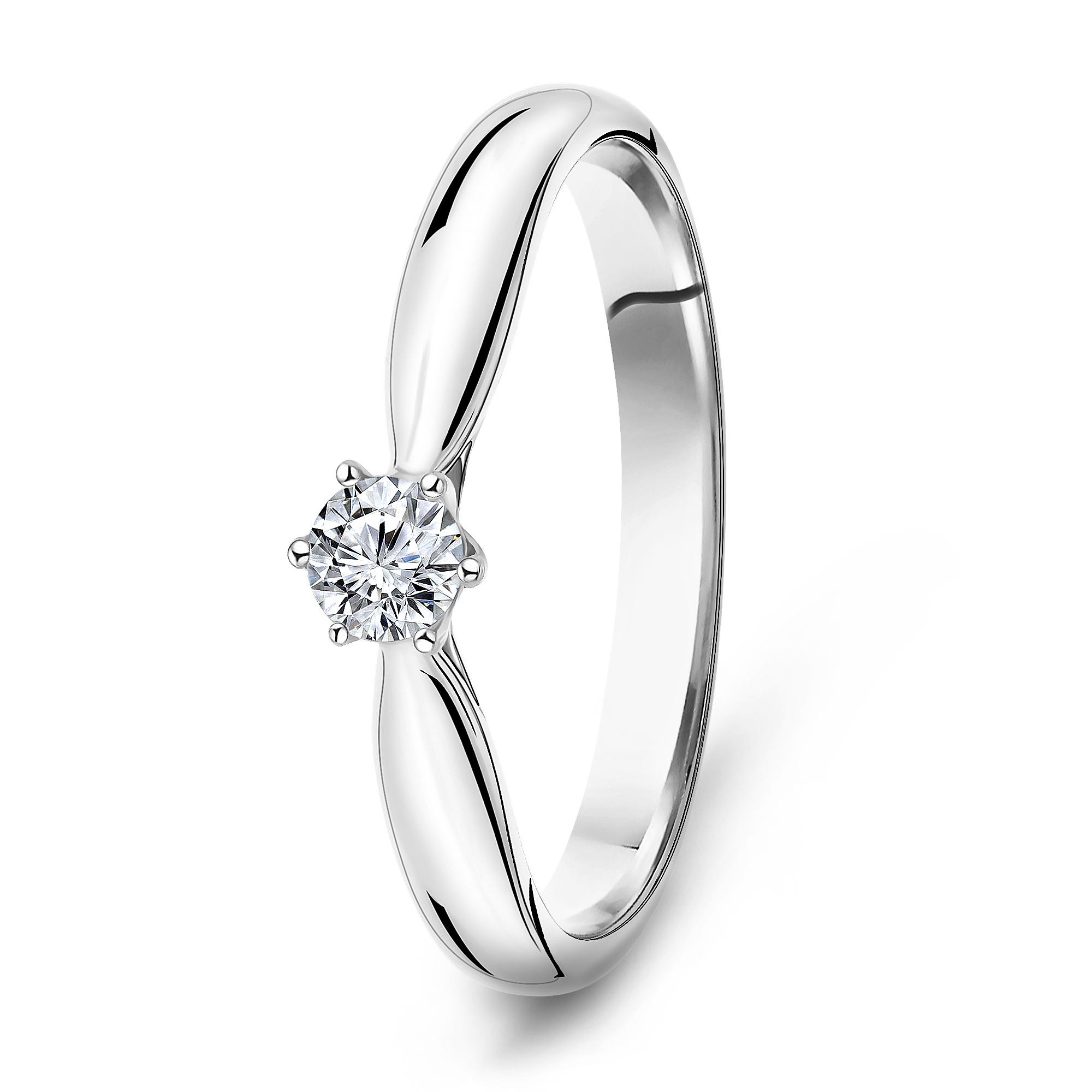 Witgouden diamanten solitair ring