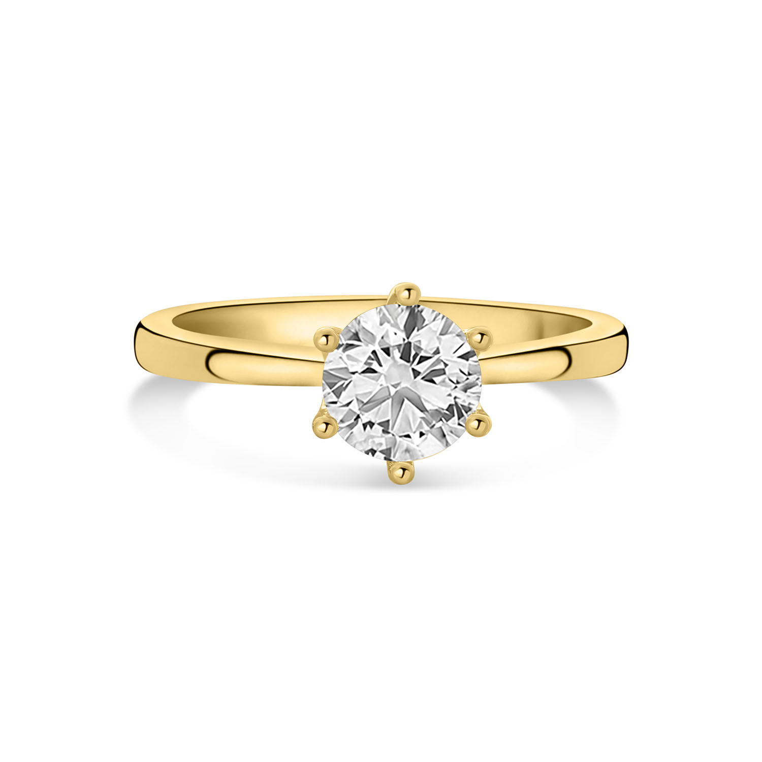 Geelgouden ring solitair met 0.9 ct lab grown diamant R159-R24KA0558-LG-090-Y