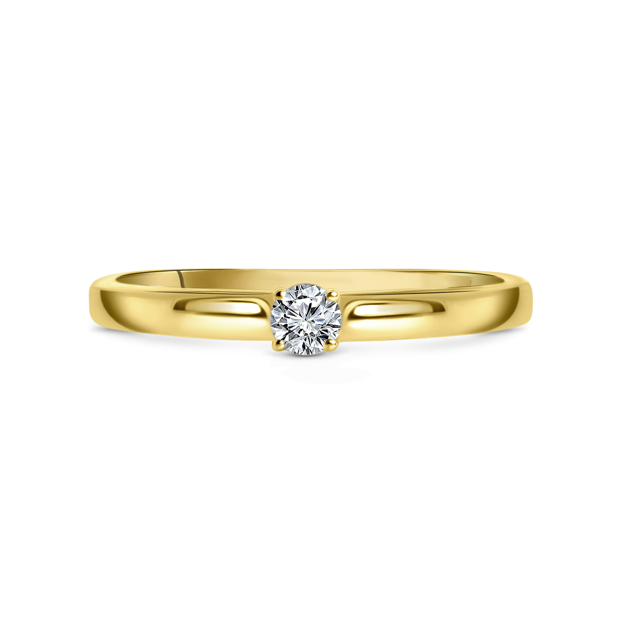 Geelgouden diamanten solitair ring