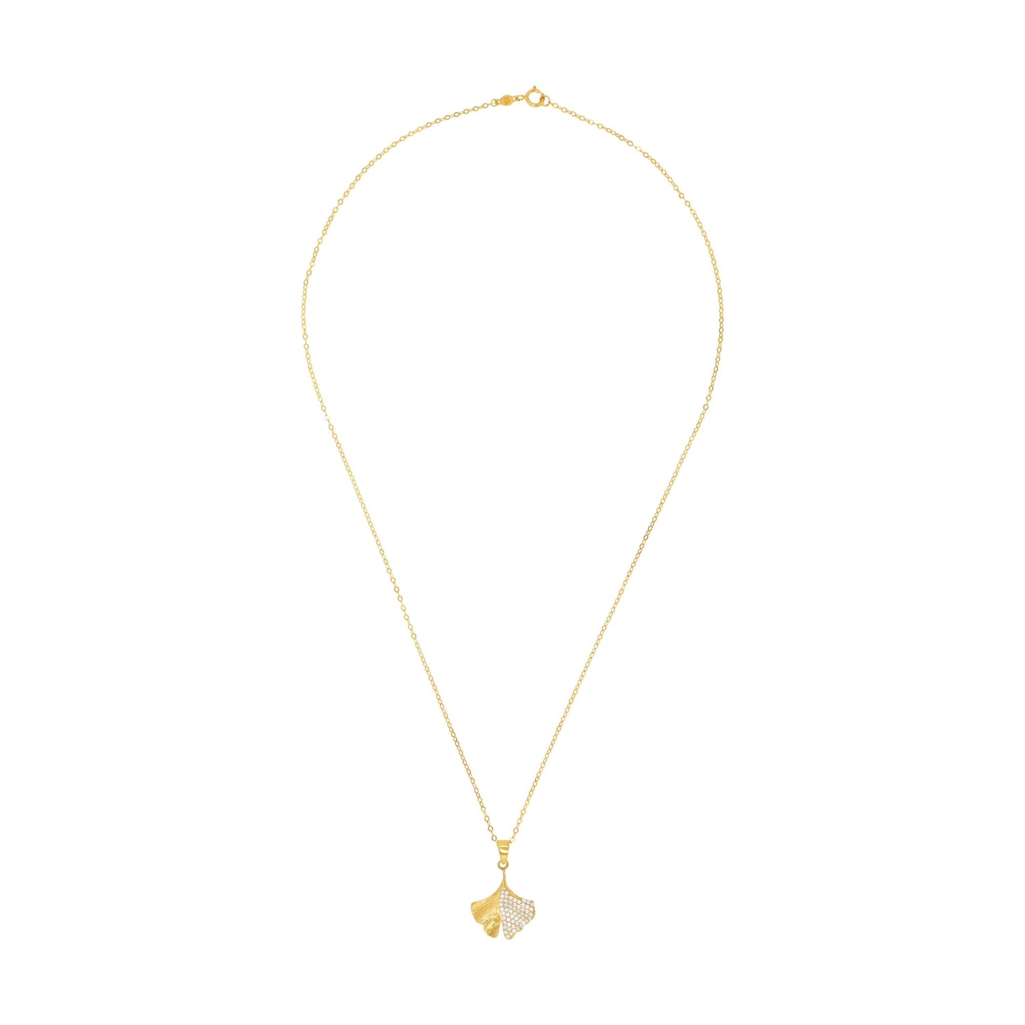 Ketting geelgoud met hanger en zirkonia - 2020125