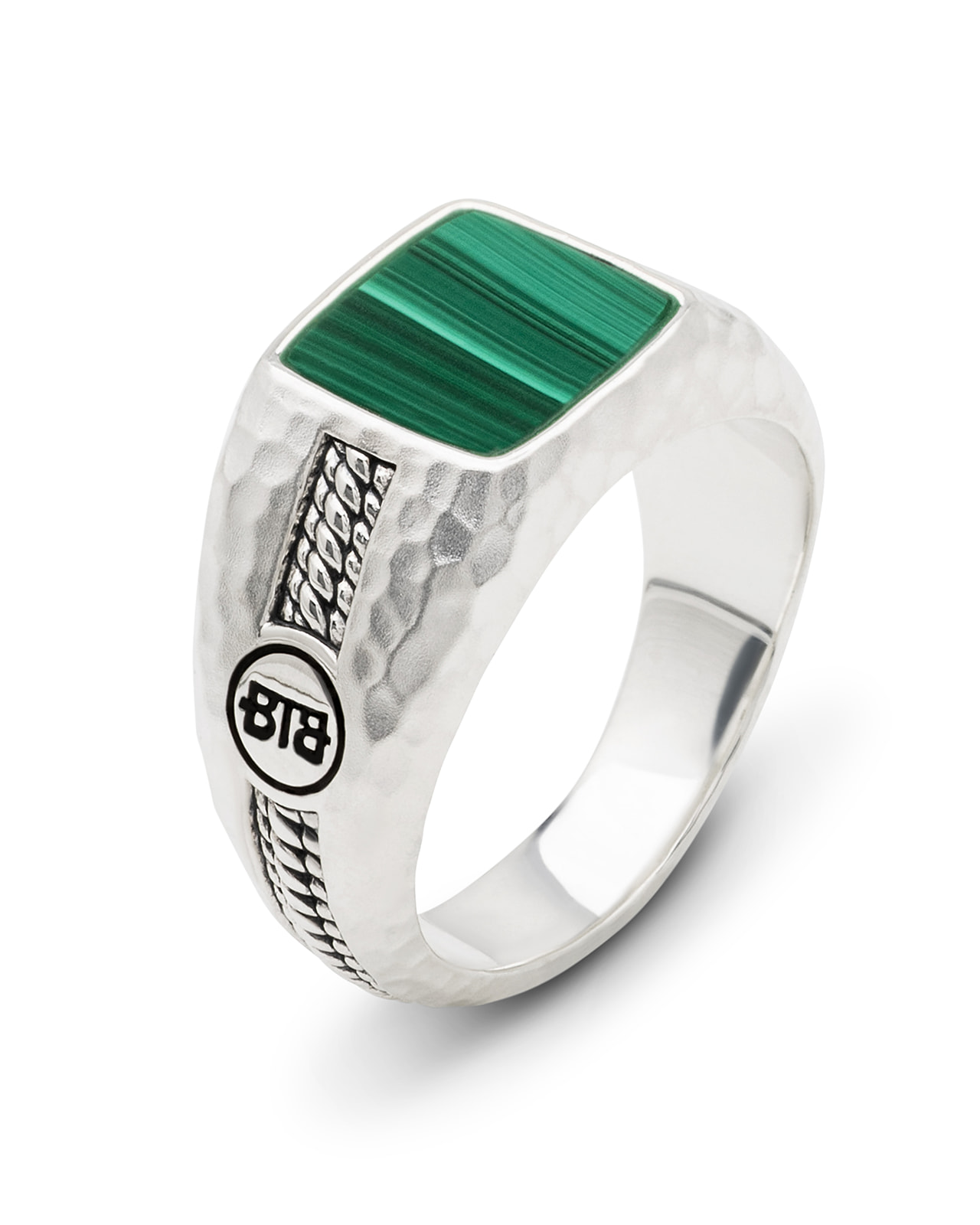 Ring Tangguh Small Malachite Silver - 046MA