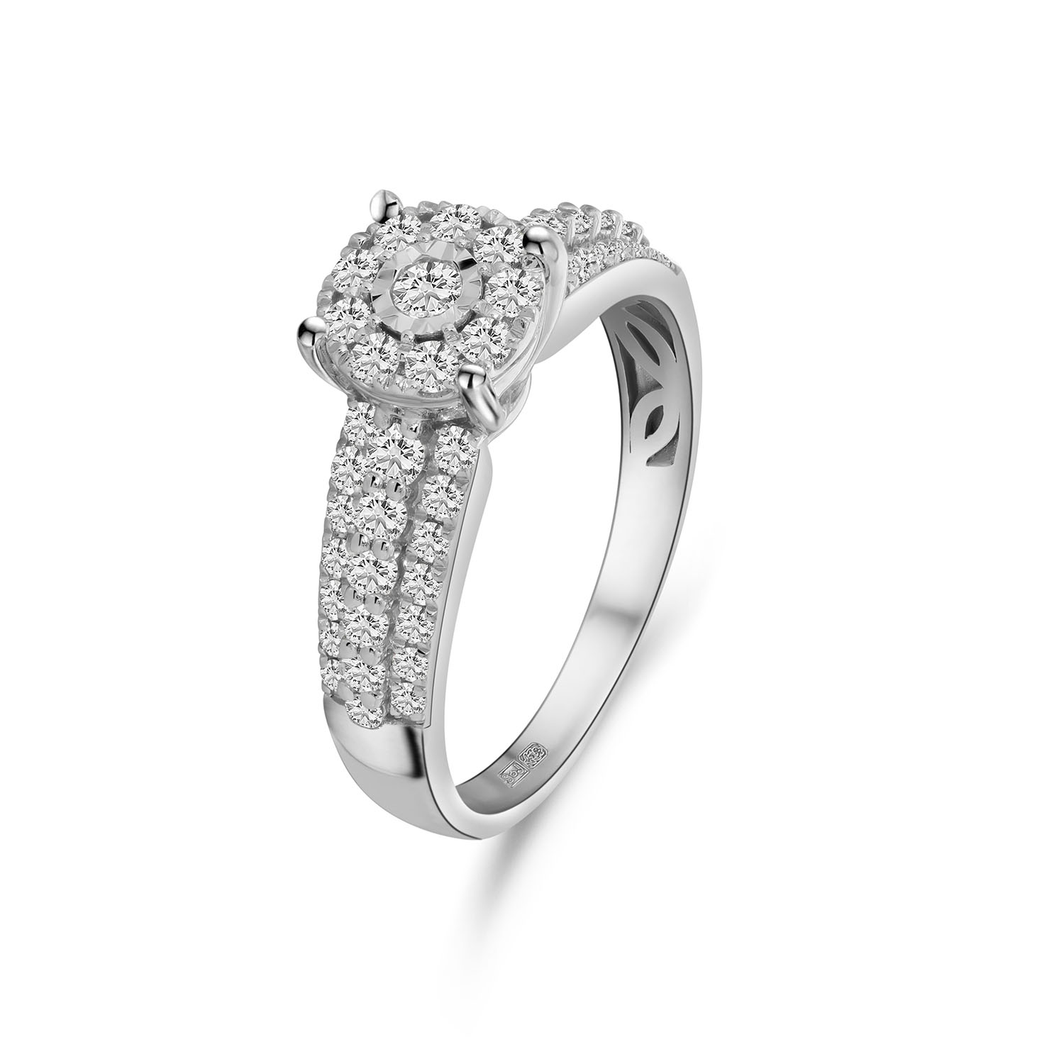Witgouden ring met lab grown diamanten R092-54740R003-LG-W