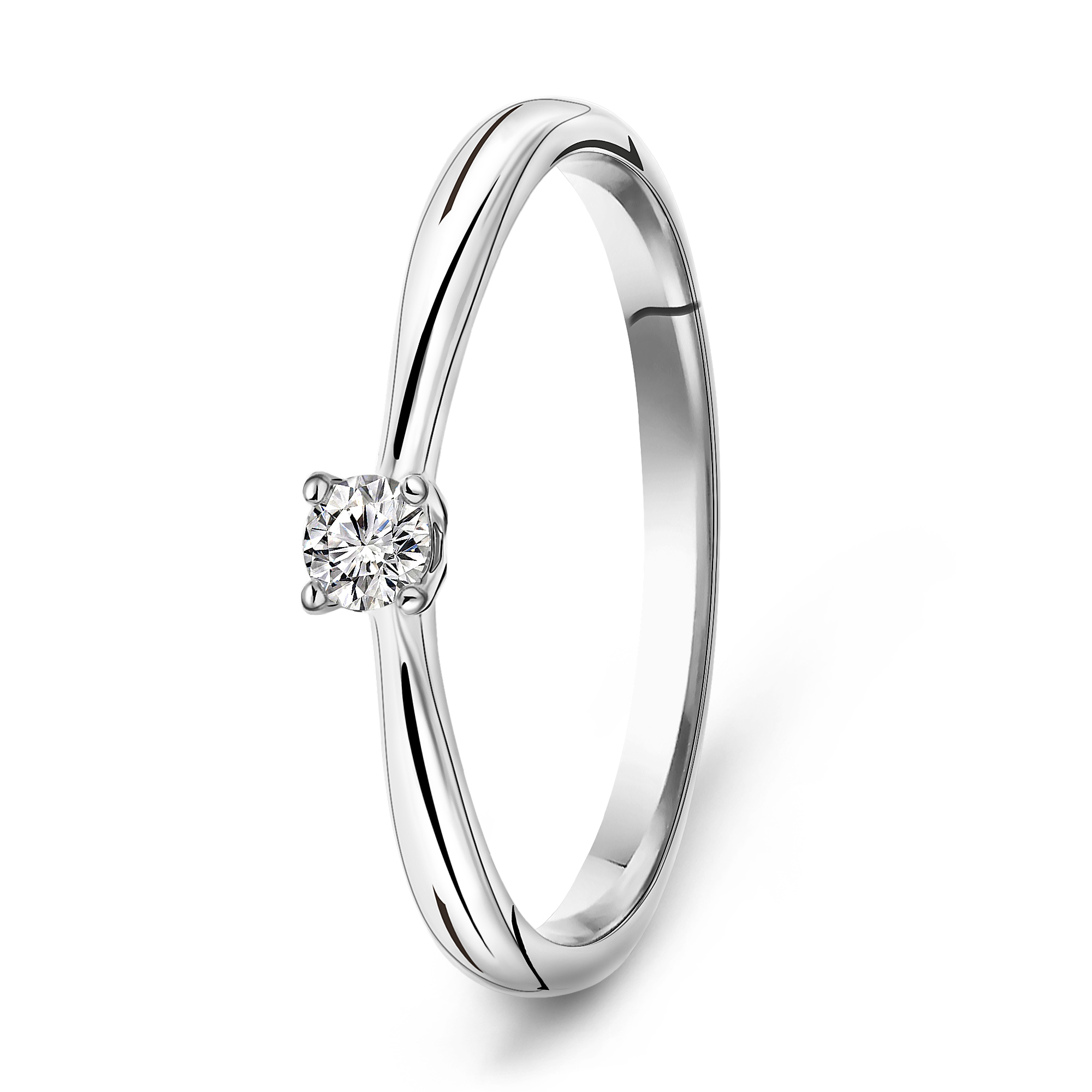 Witgouden diamanten solitair ring