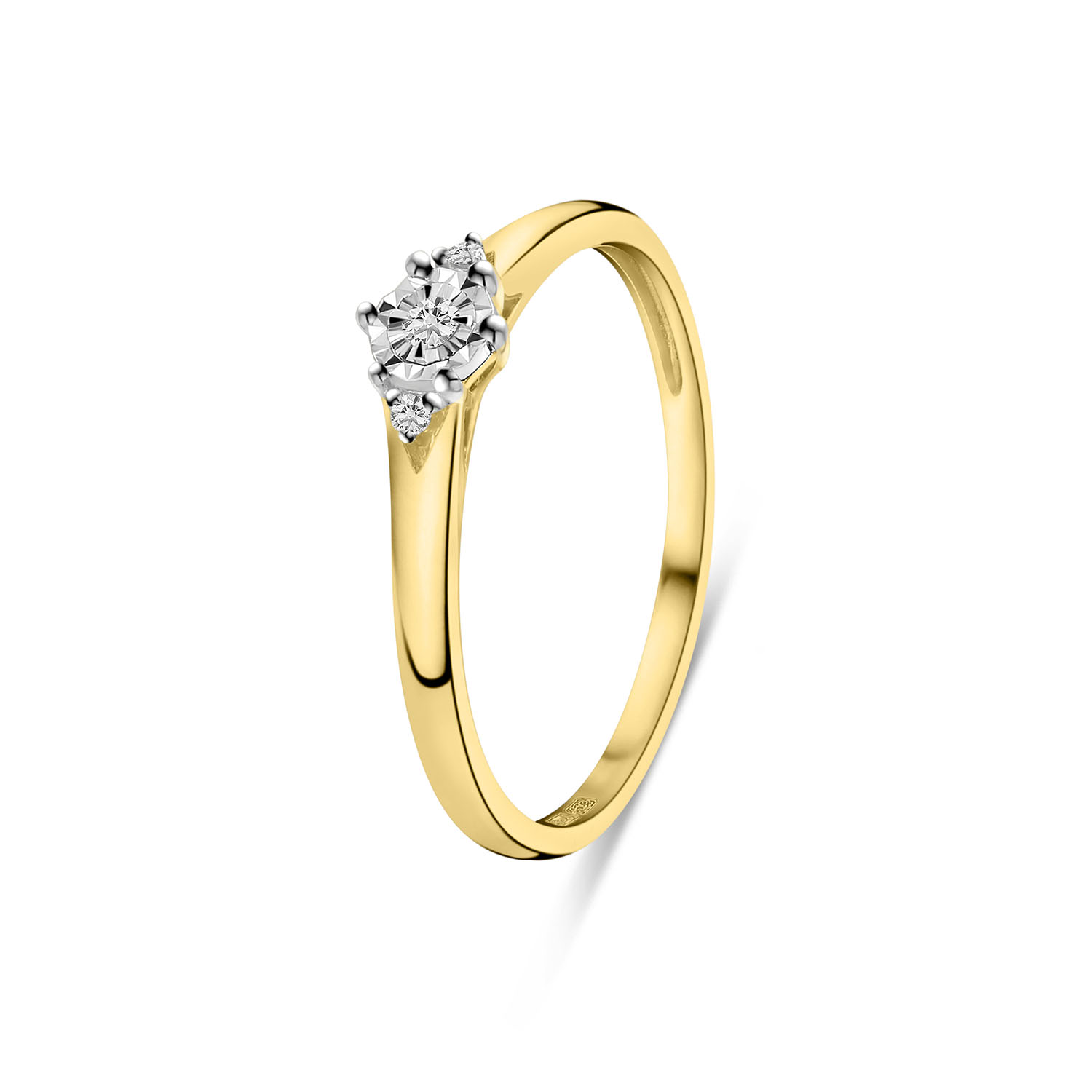 Geelgouden ring met diamant R480-RO010125ADI-YW