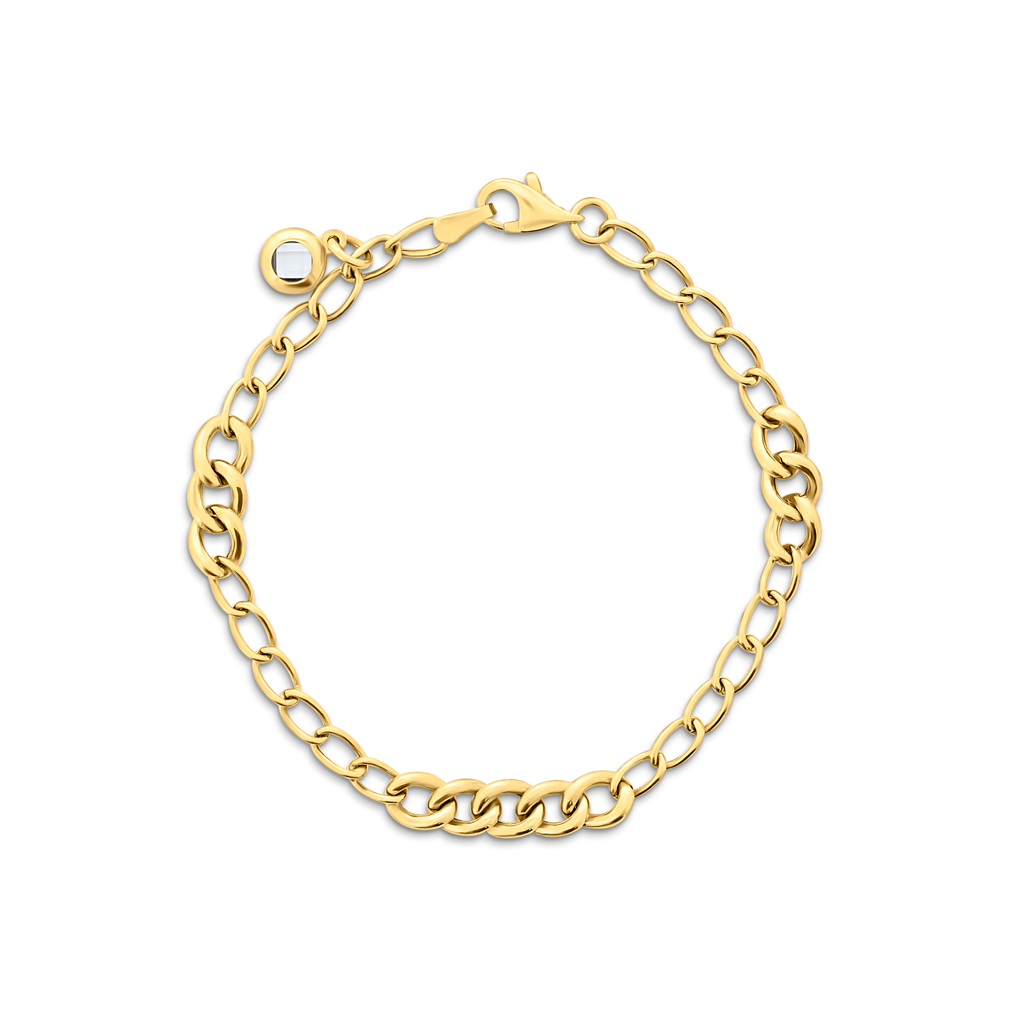 Geelgouden schakelarmband met zirkonia B122-I2AHOB0704-DCW-Y