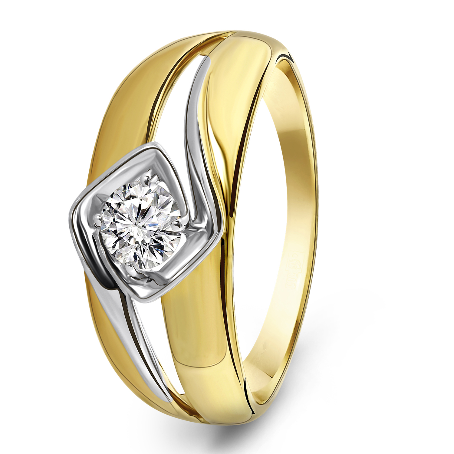 Gouden ring met zirkonia R03-59843Z-M