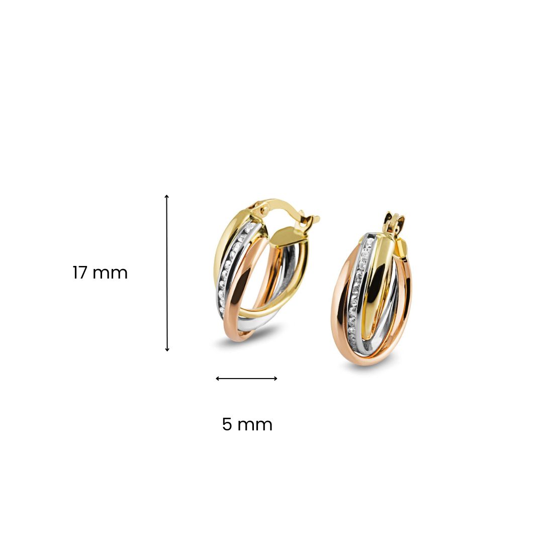 Tricolor zirkonia oorringen 193700290003