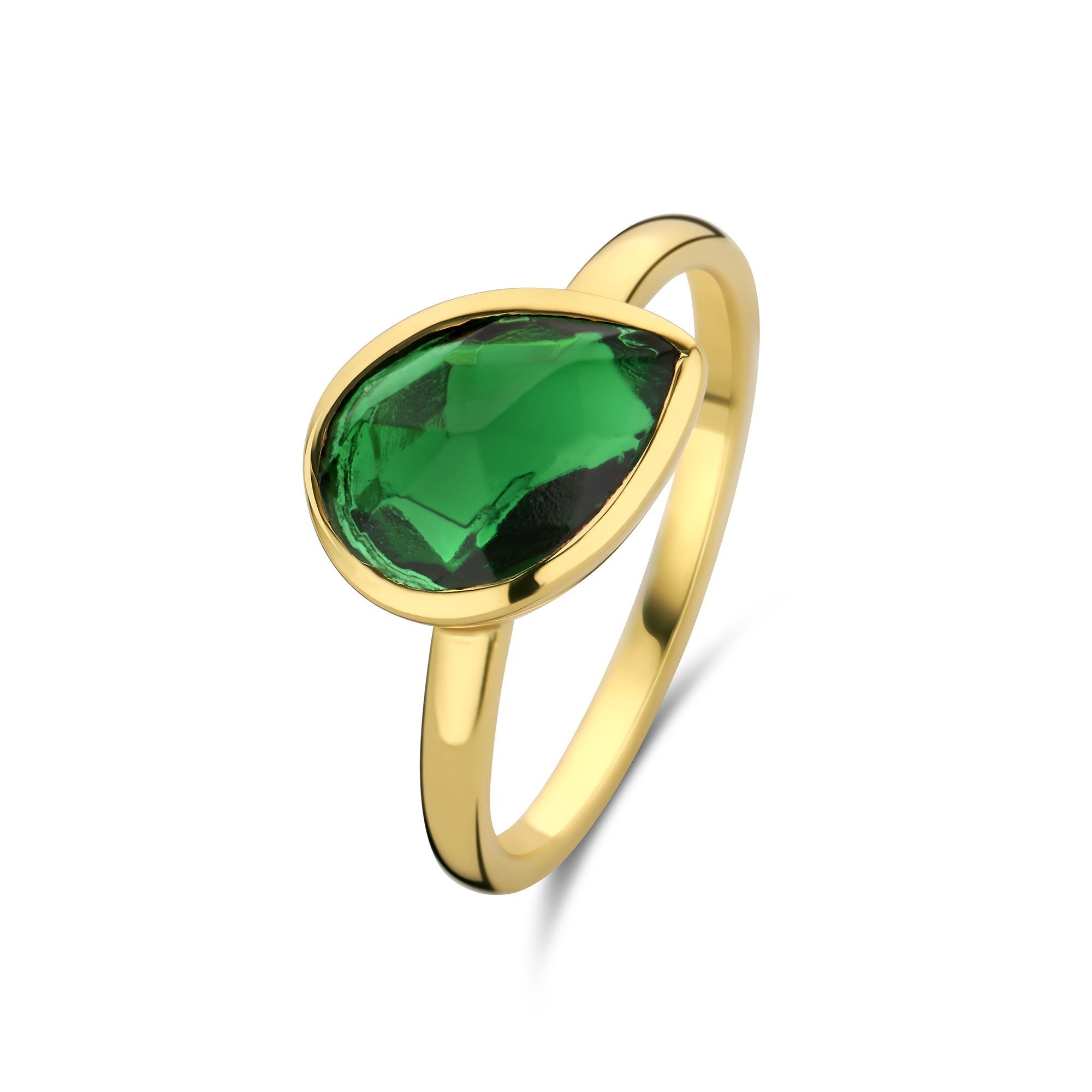 Ring gold plated  met gekleurde stenen - 163S0169