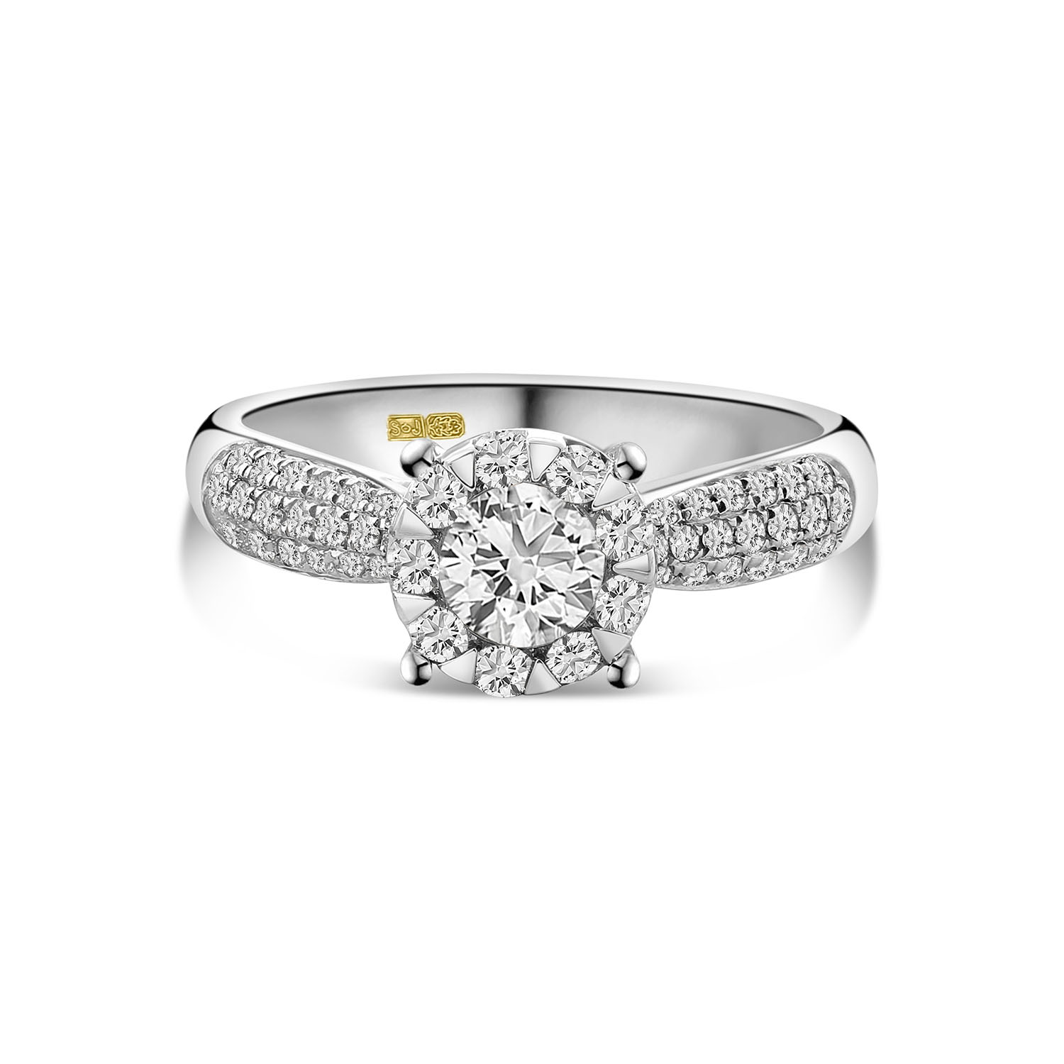 Witgouden ring met diamanten R480-FDF19430A-200-W