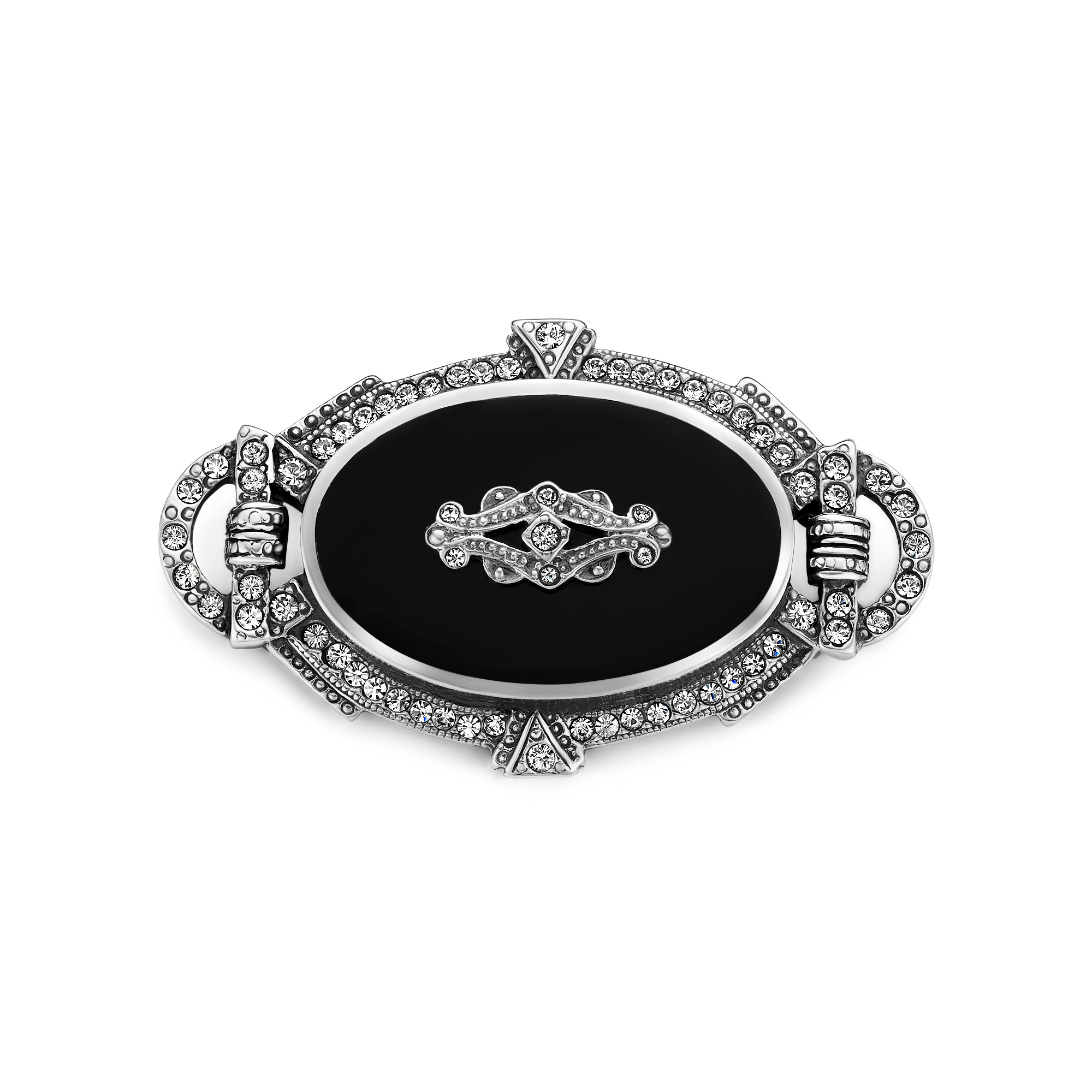 Sterling zilveren broche met swarovski kristal 35758