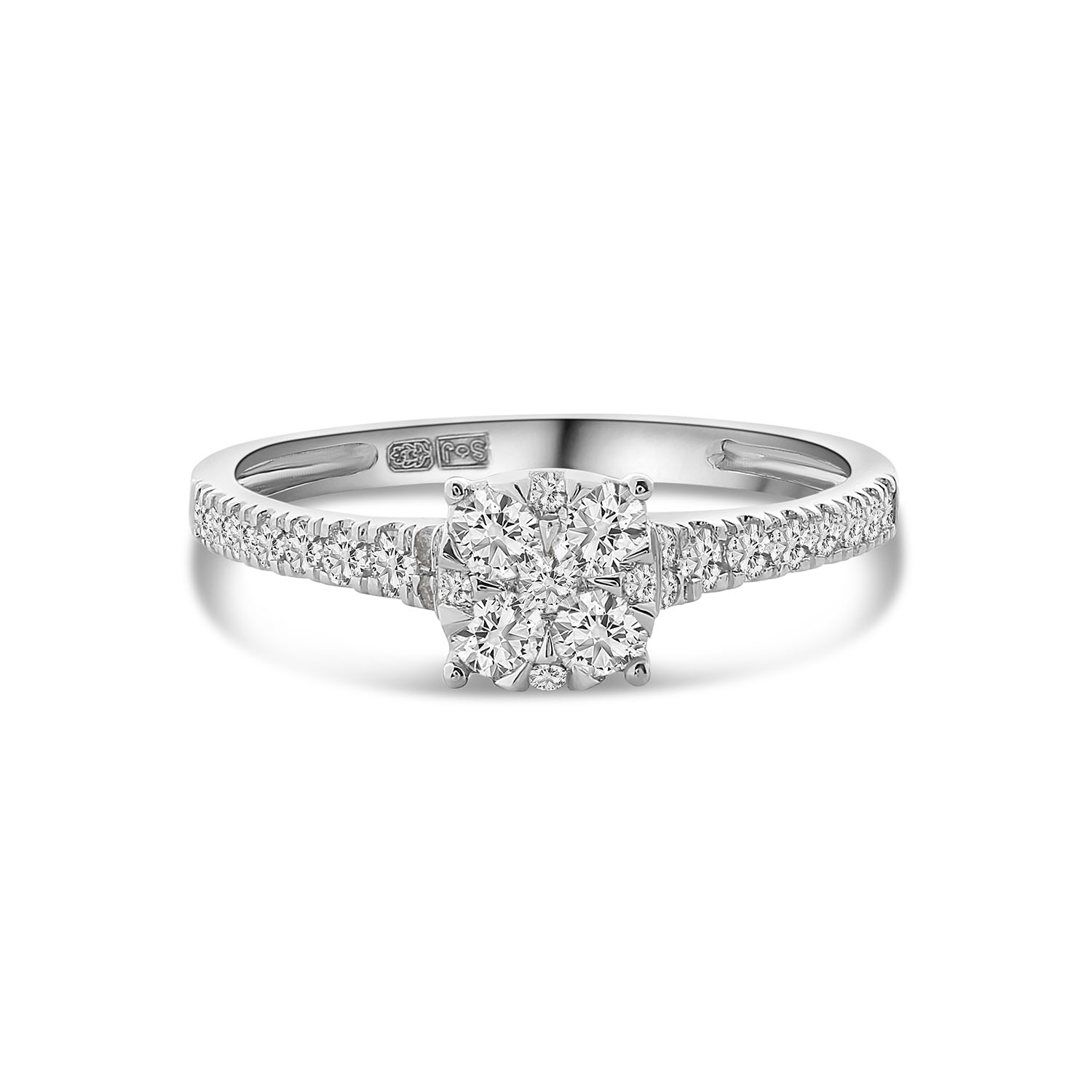 Witgouden ring met diamanten R138-RG80909-W