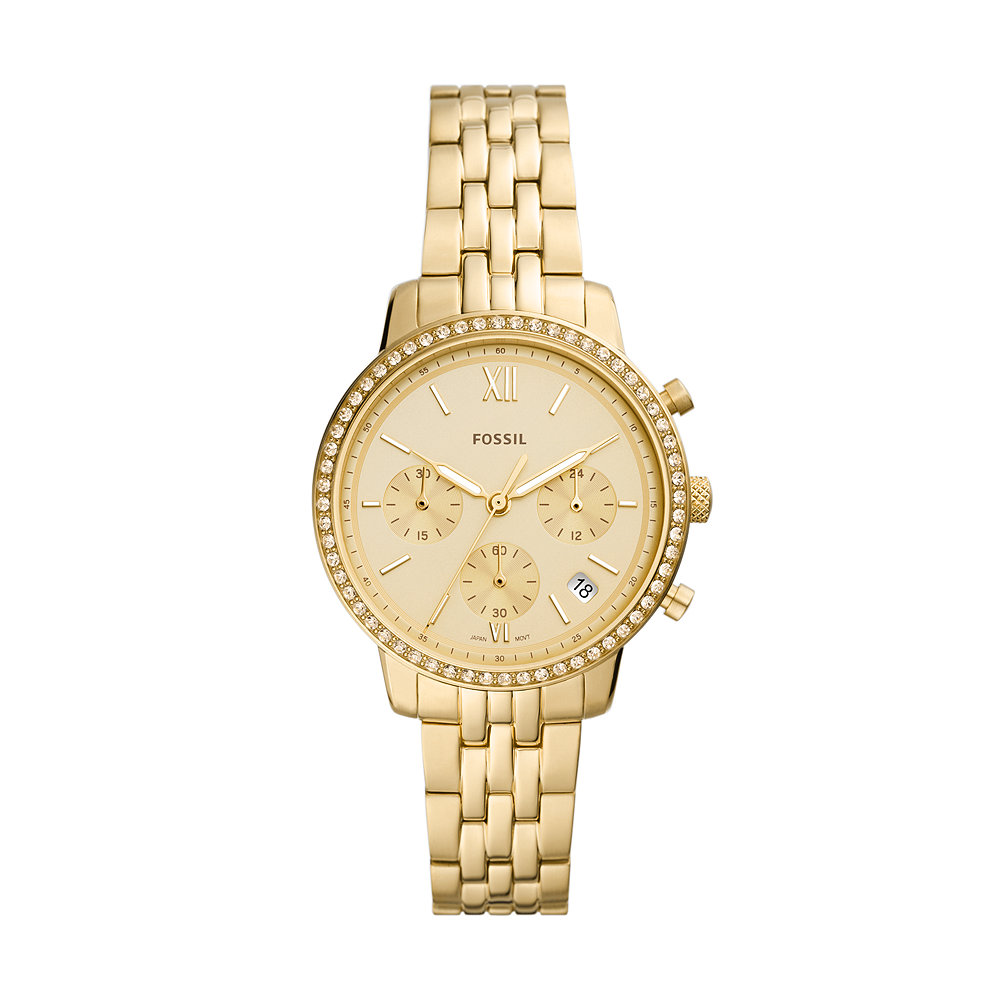 Neutra Chronograaf Goudkleurig Roestvrijstalen Horloge