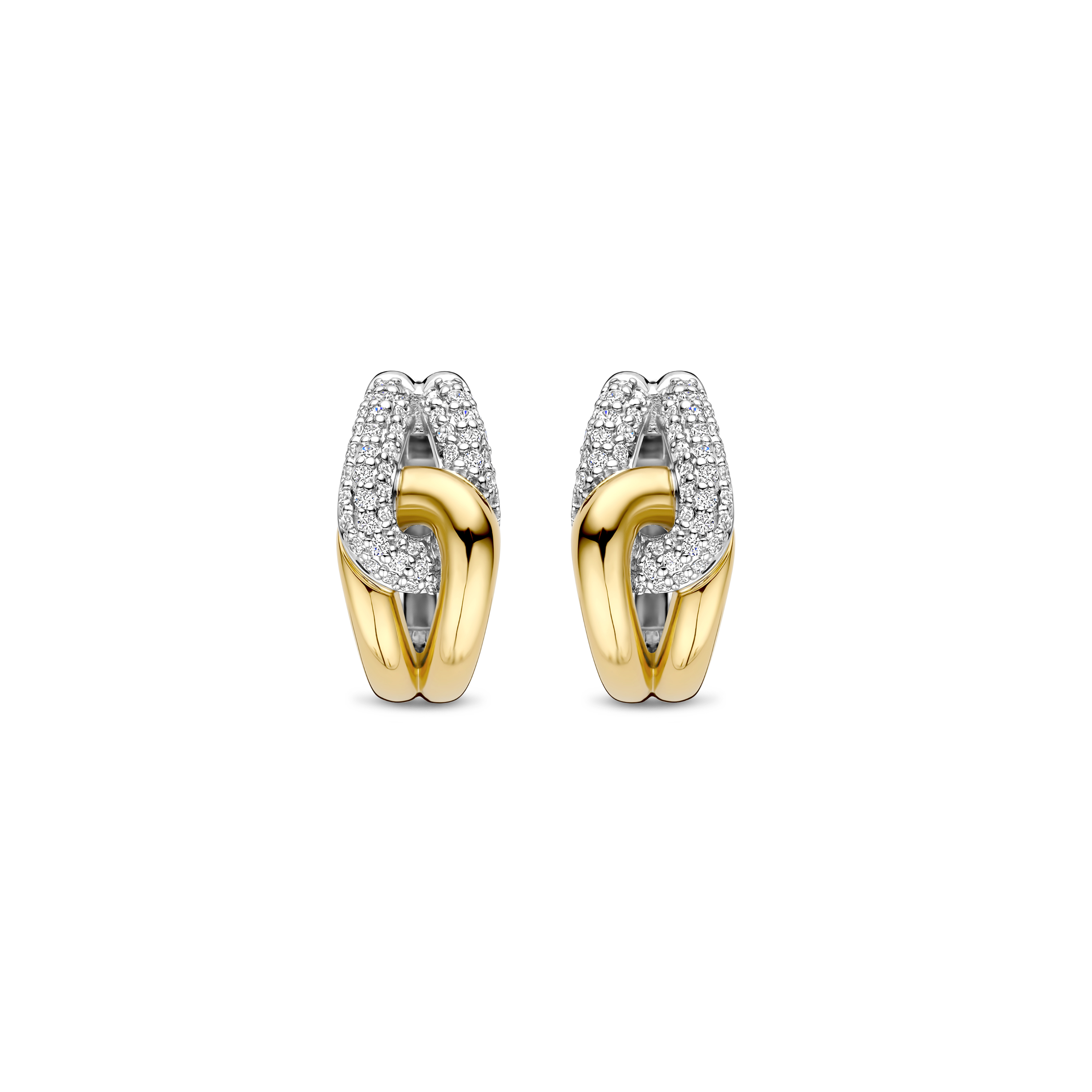 Oorringen gold plated met zirkonia - 78033ZY