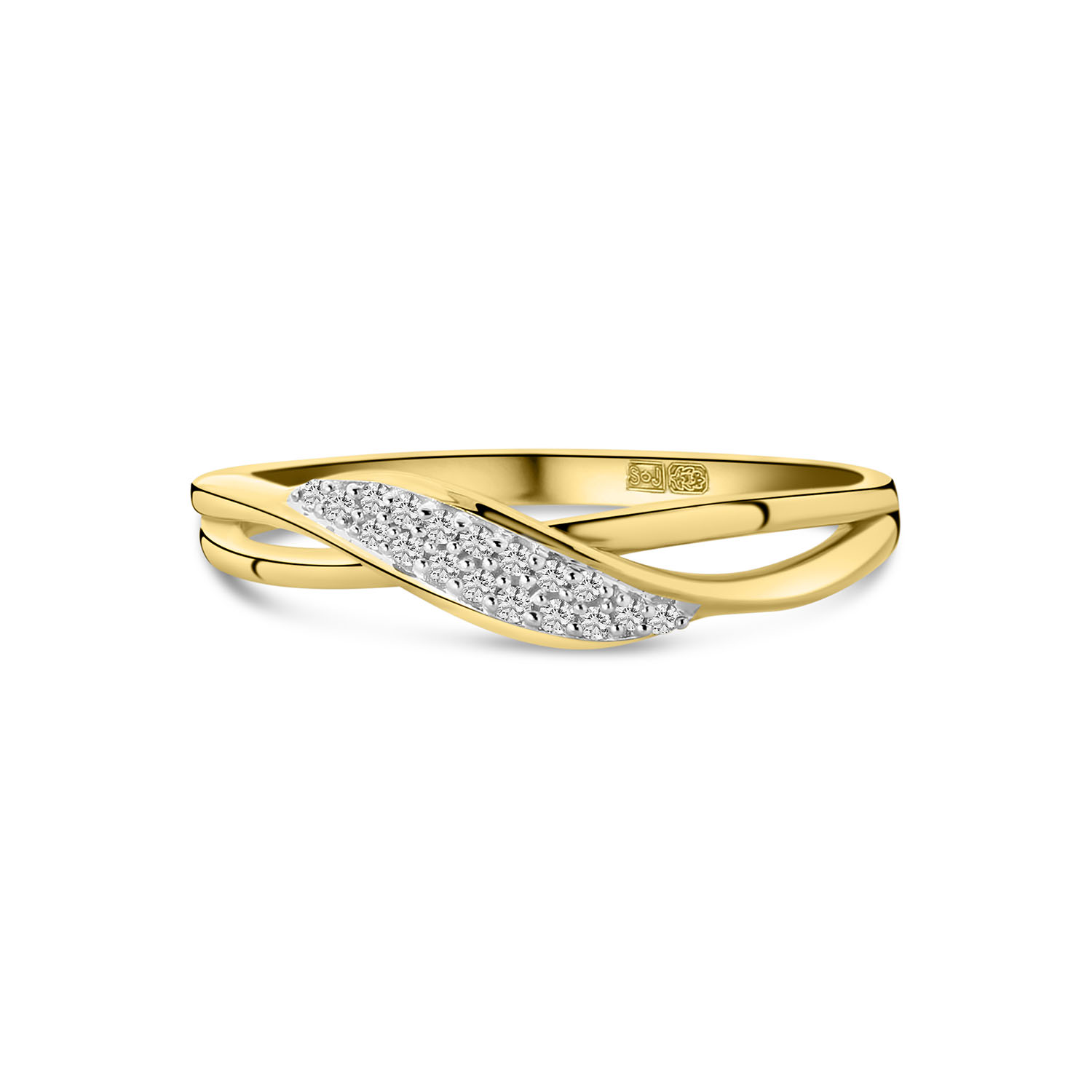 Geelgouden ring met diamant R404-IGR-38968-YW