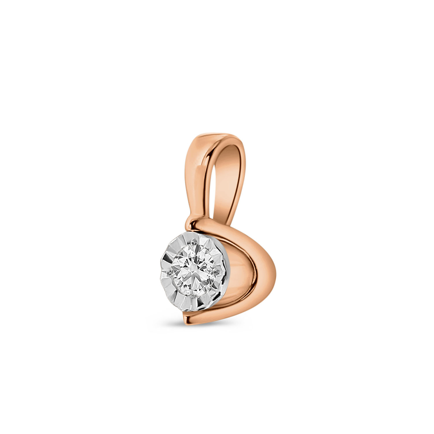 Rosé-witgouden hanger met diamant P766-PL33623-RW