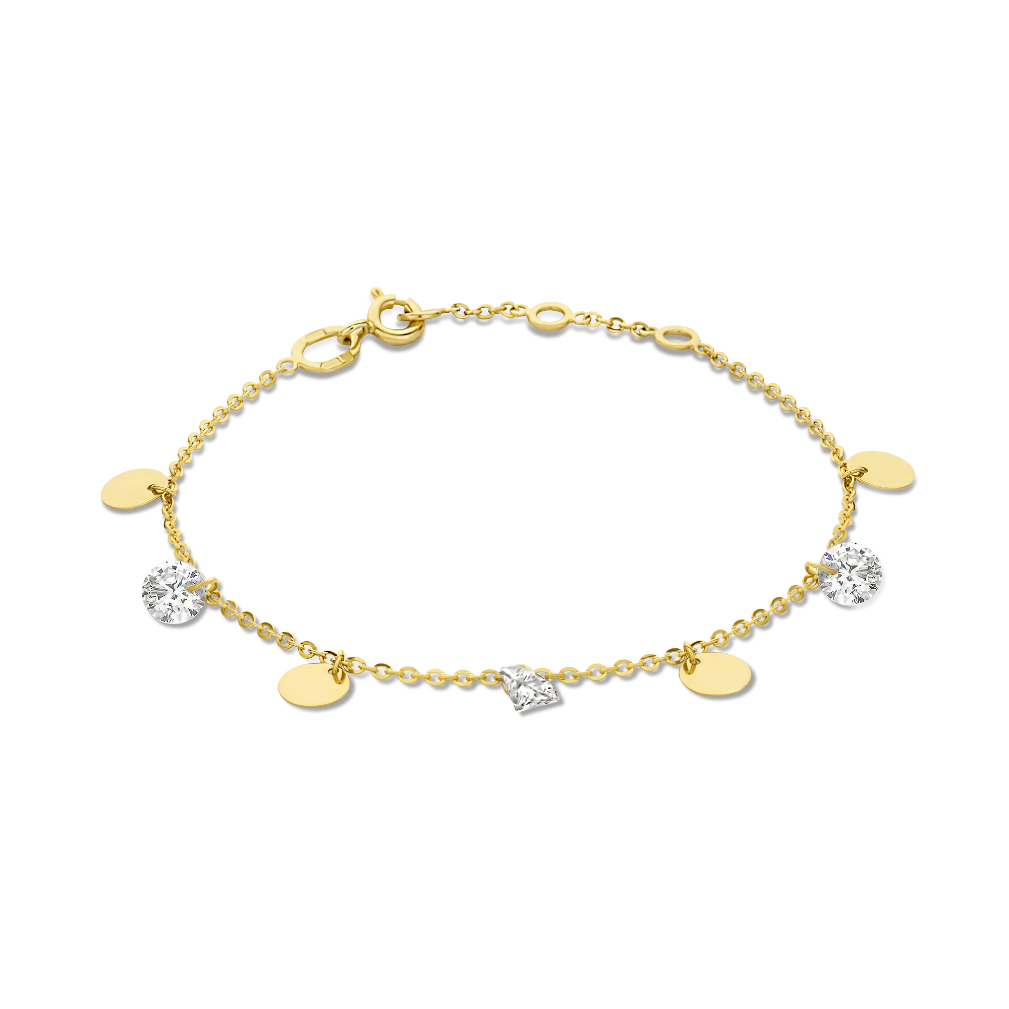 Geelgouden bedelarmband met zirkonia B137-60223-Z-Y