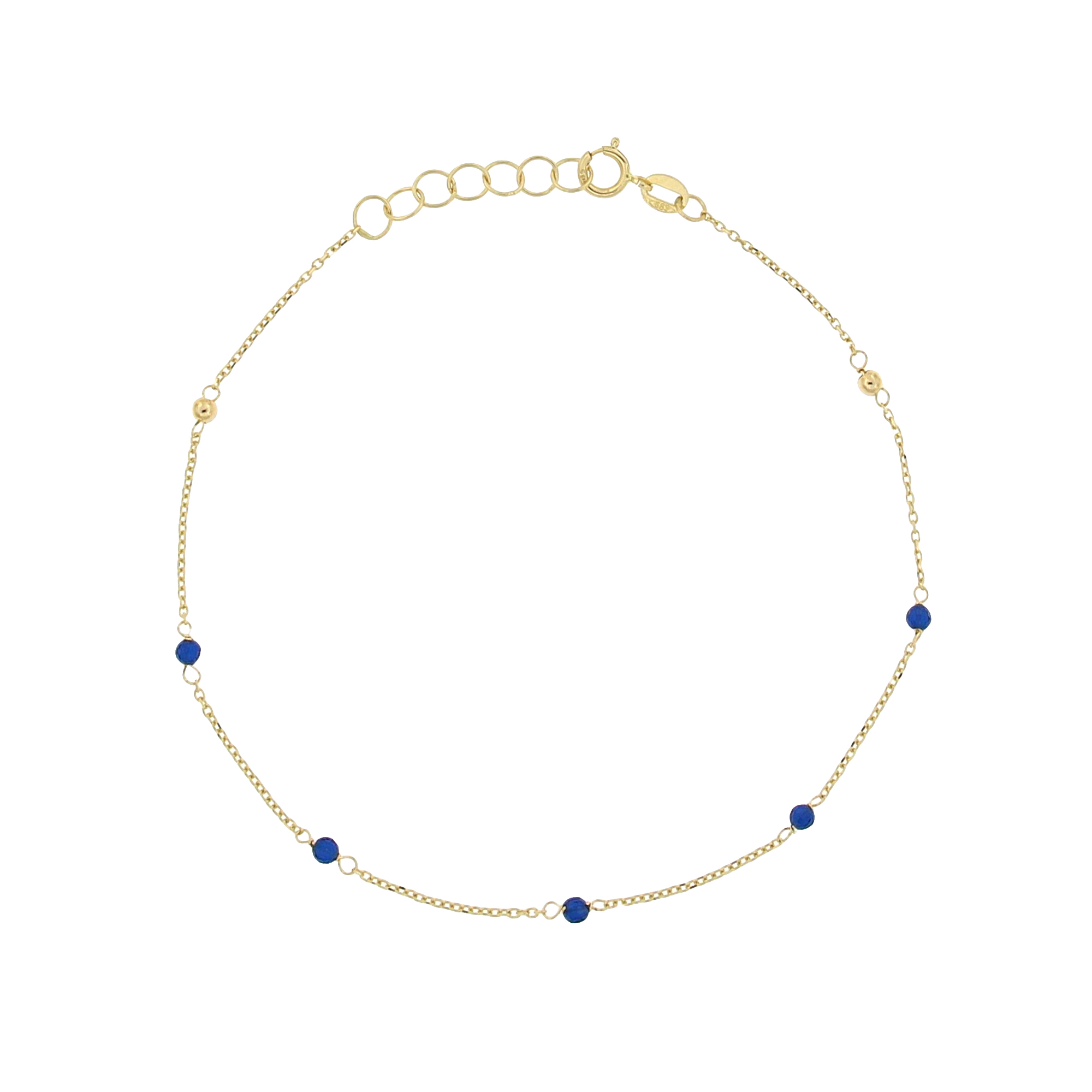 Geelgouden armband met zirkonia blauw FG603-118-190-Y
