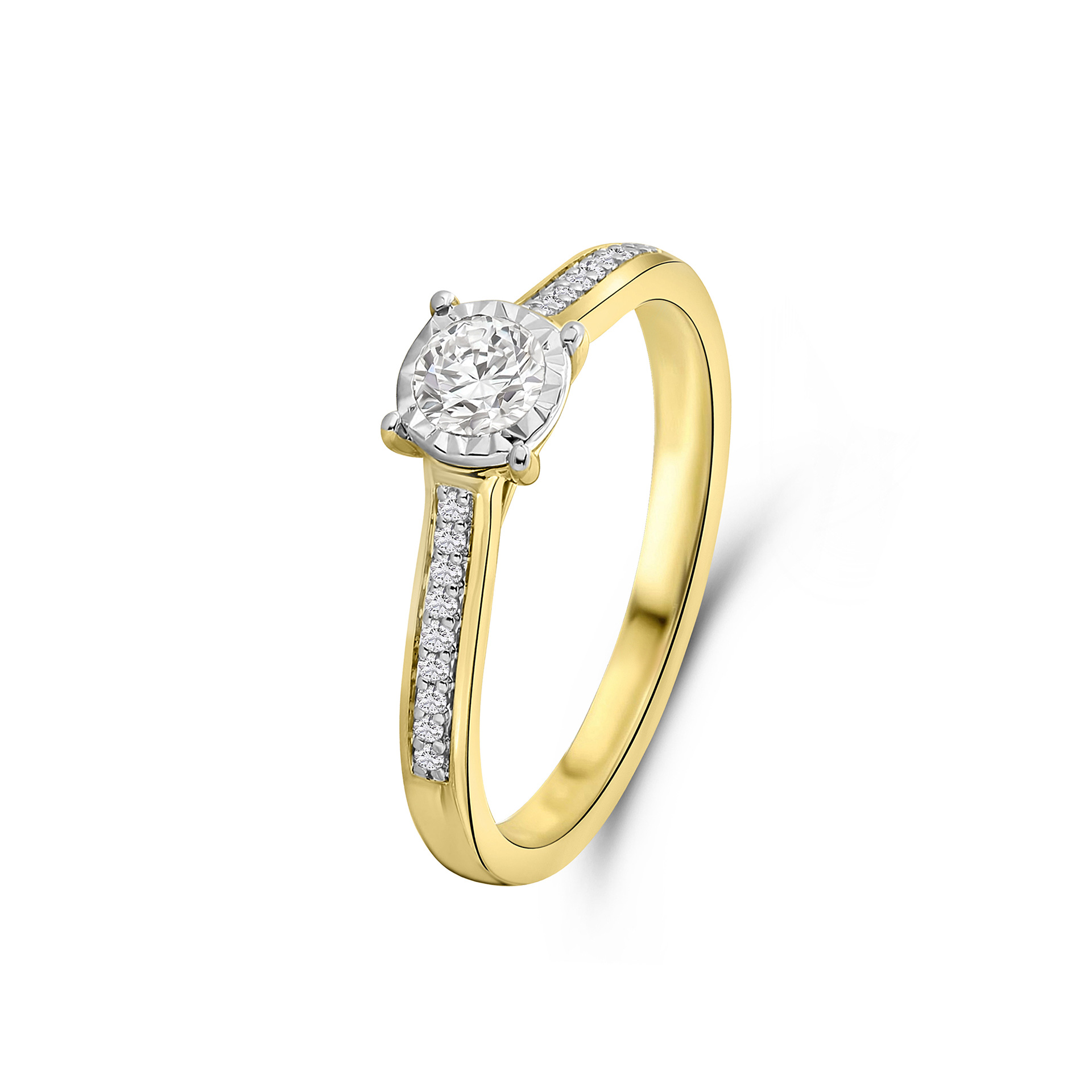 Geelgouden ring met lab grown diamanten R138-RG63779-CV-YW