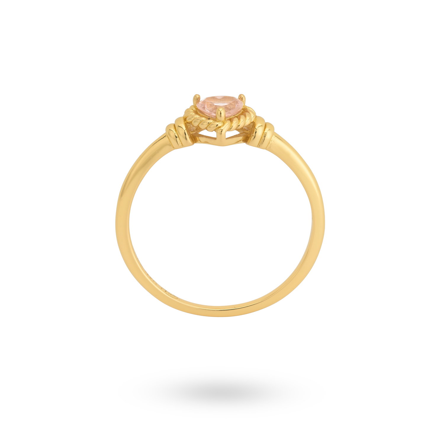 Ring Hart gold plated met Roze zirkonia - 124167Y