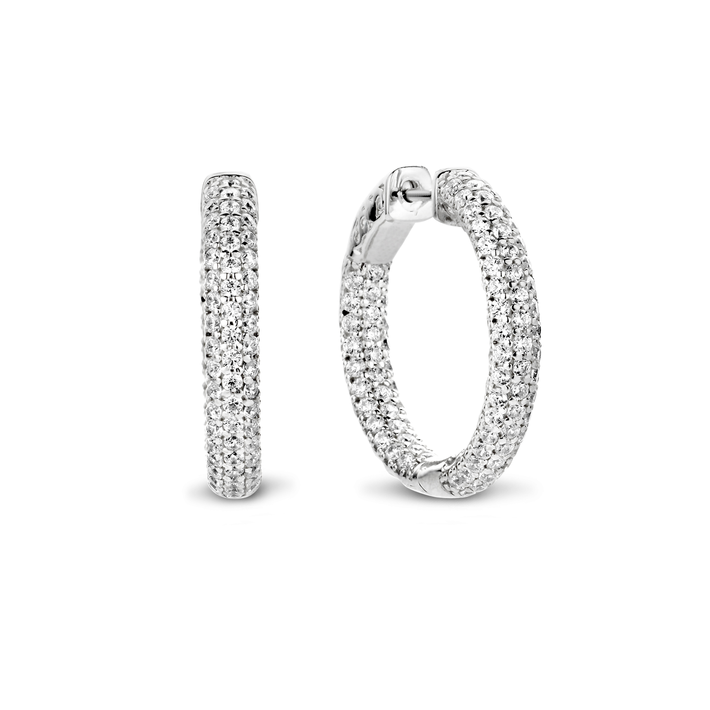 Sterling Zilveren oorringen met zirkonia MJ1375CE