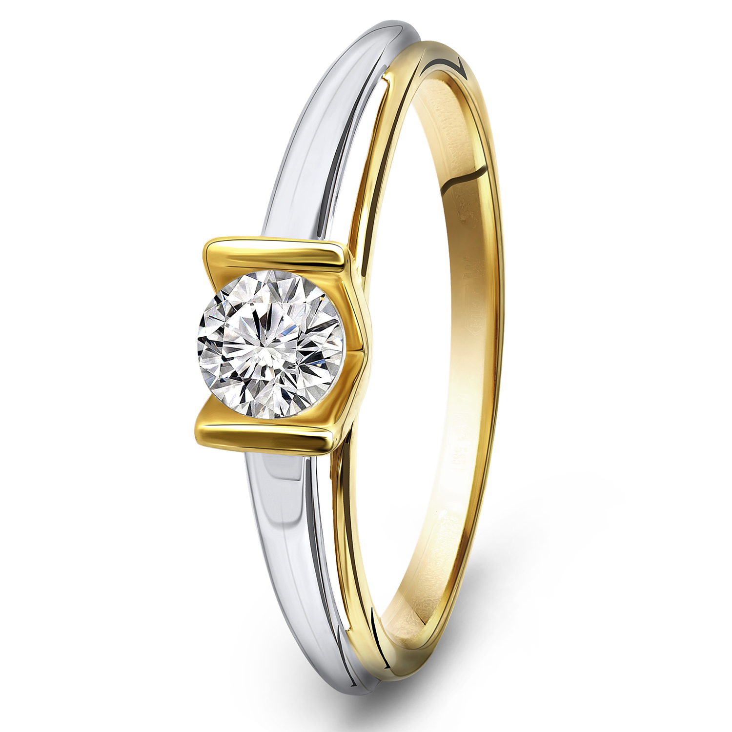 Gouden ring met zirkonia R03-59830-Z