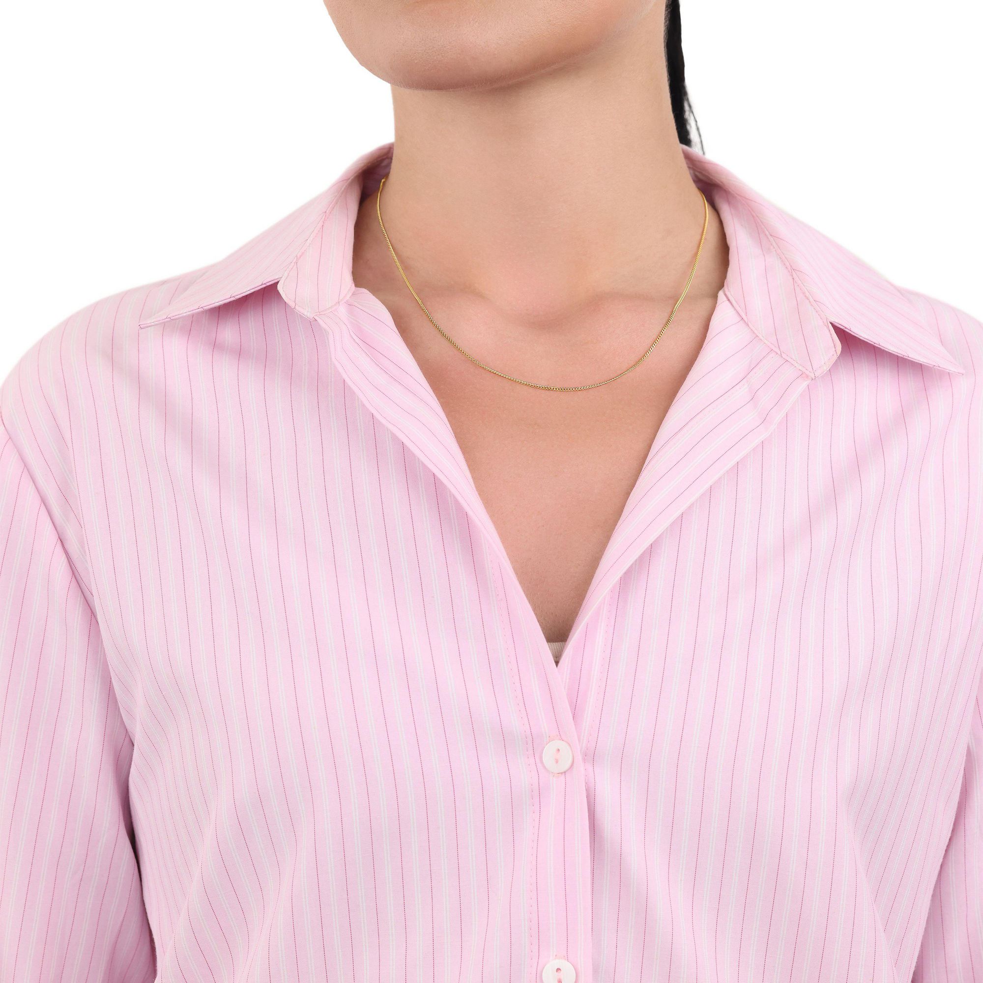 Geelgouden collier met platte schakel N484-2100335