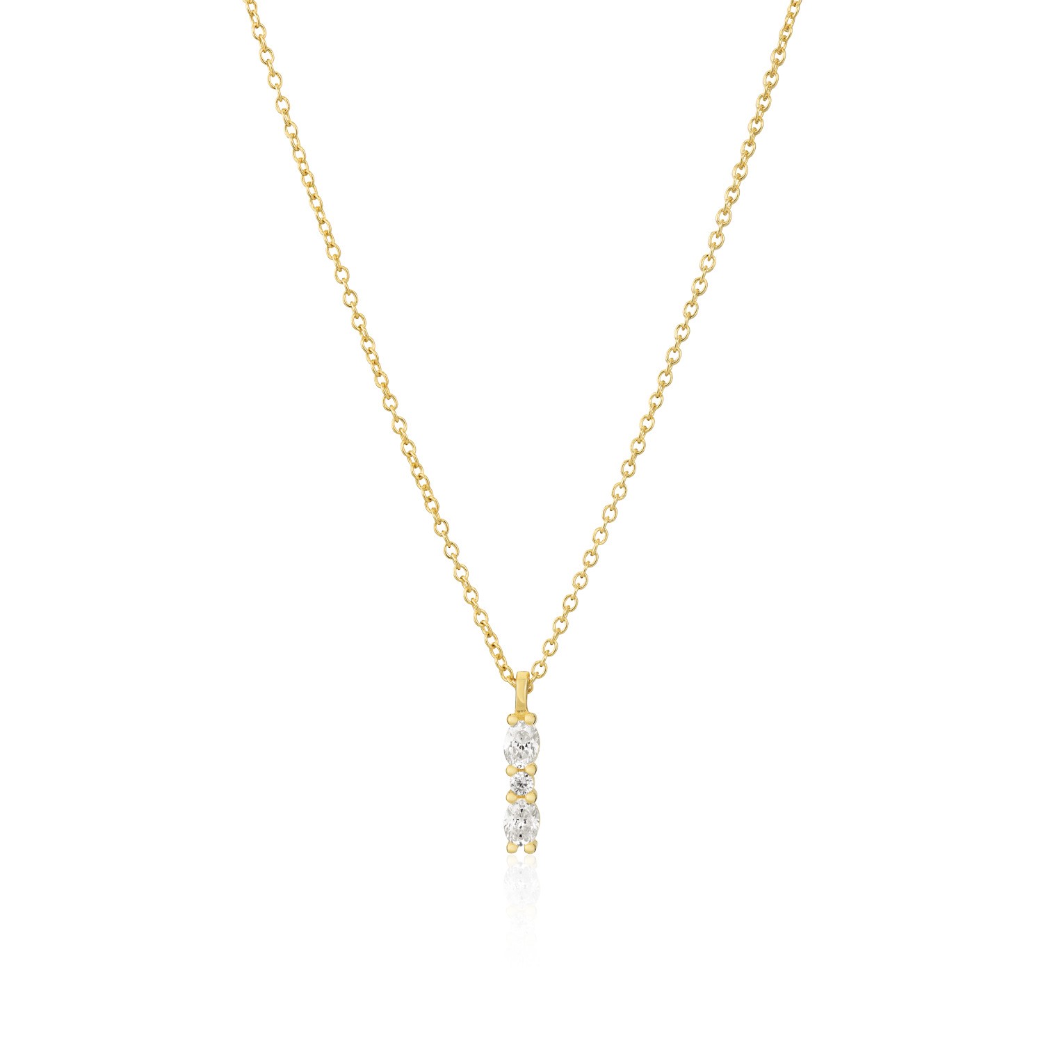 Ketting Ellera Ovale Piccolo van gold plated  met hanger - SJ-N2414-CZ-YG