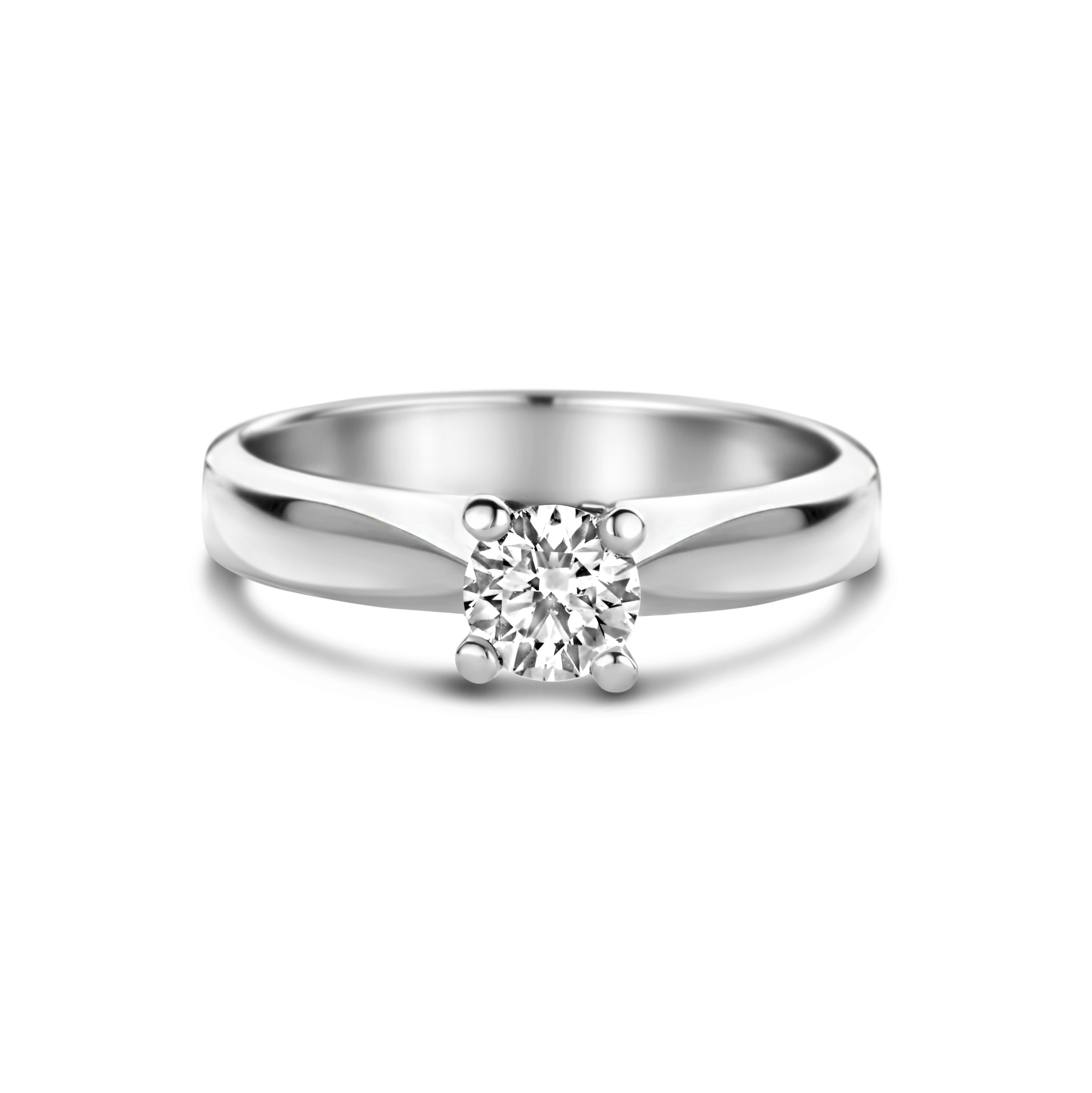 Witgouden solitair ring 0.57 ct diamant