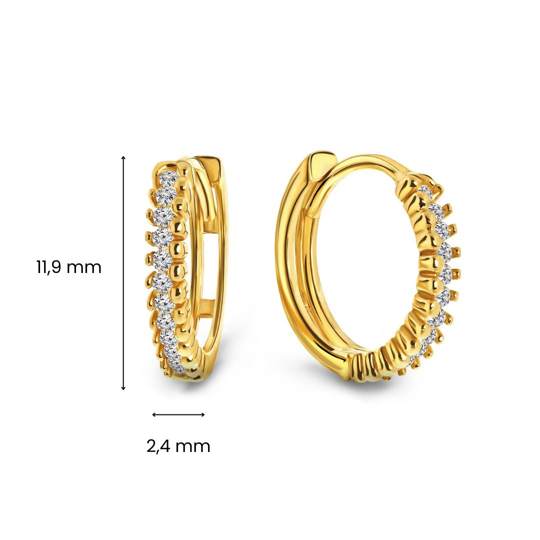 Geelgouden oorringen met zirkonia E122-7HUE1483-FCZ-Y