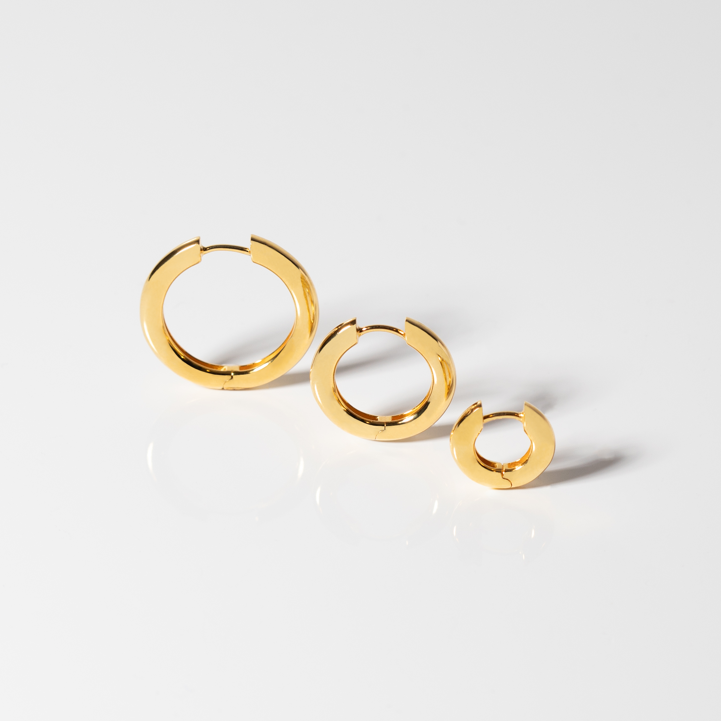 Oorringen Carrara Pianura Medio gold plated - SJ-E2471-YG