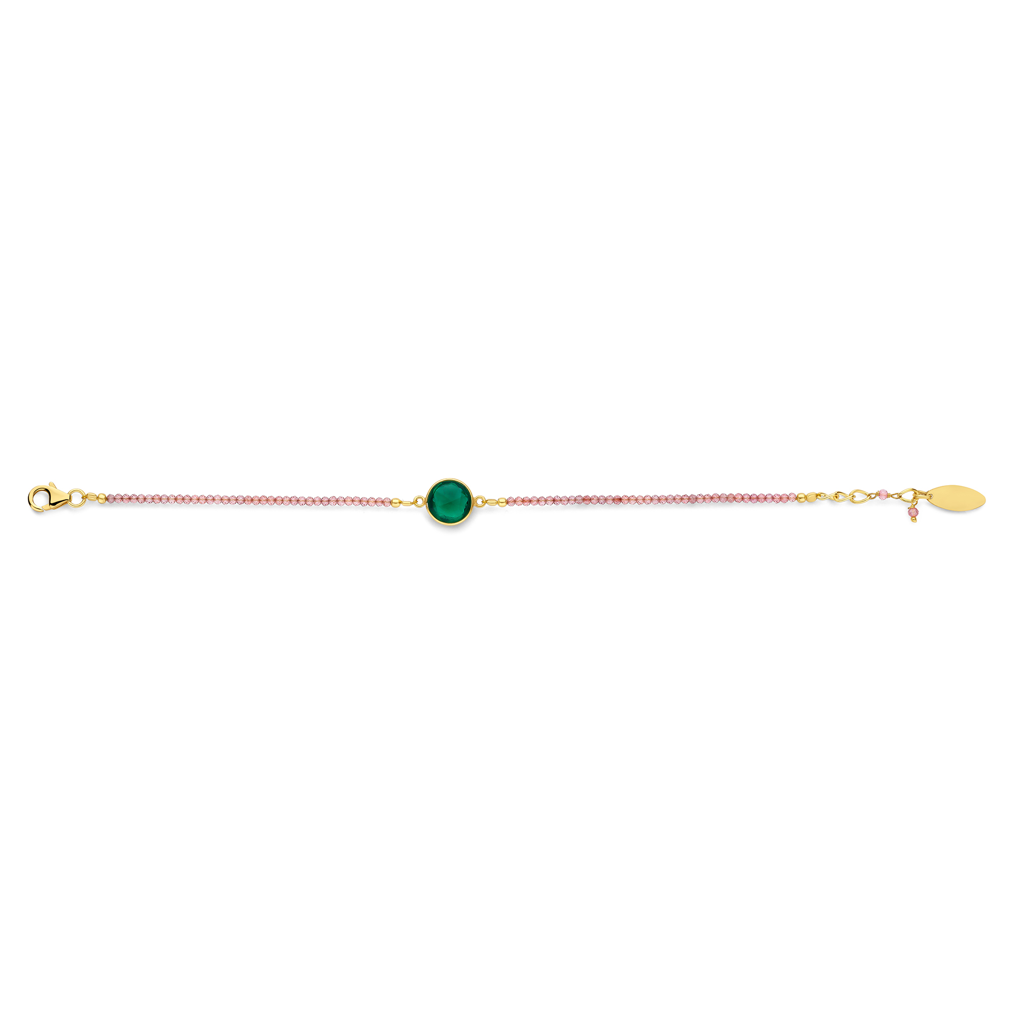 Kralenarmband Gold Plated met Hydro-Toermalijn - 163P0087