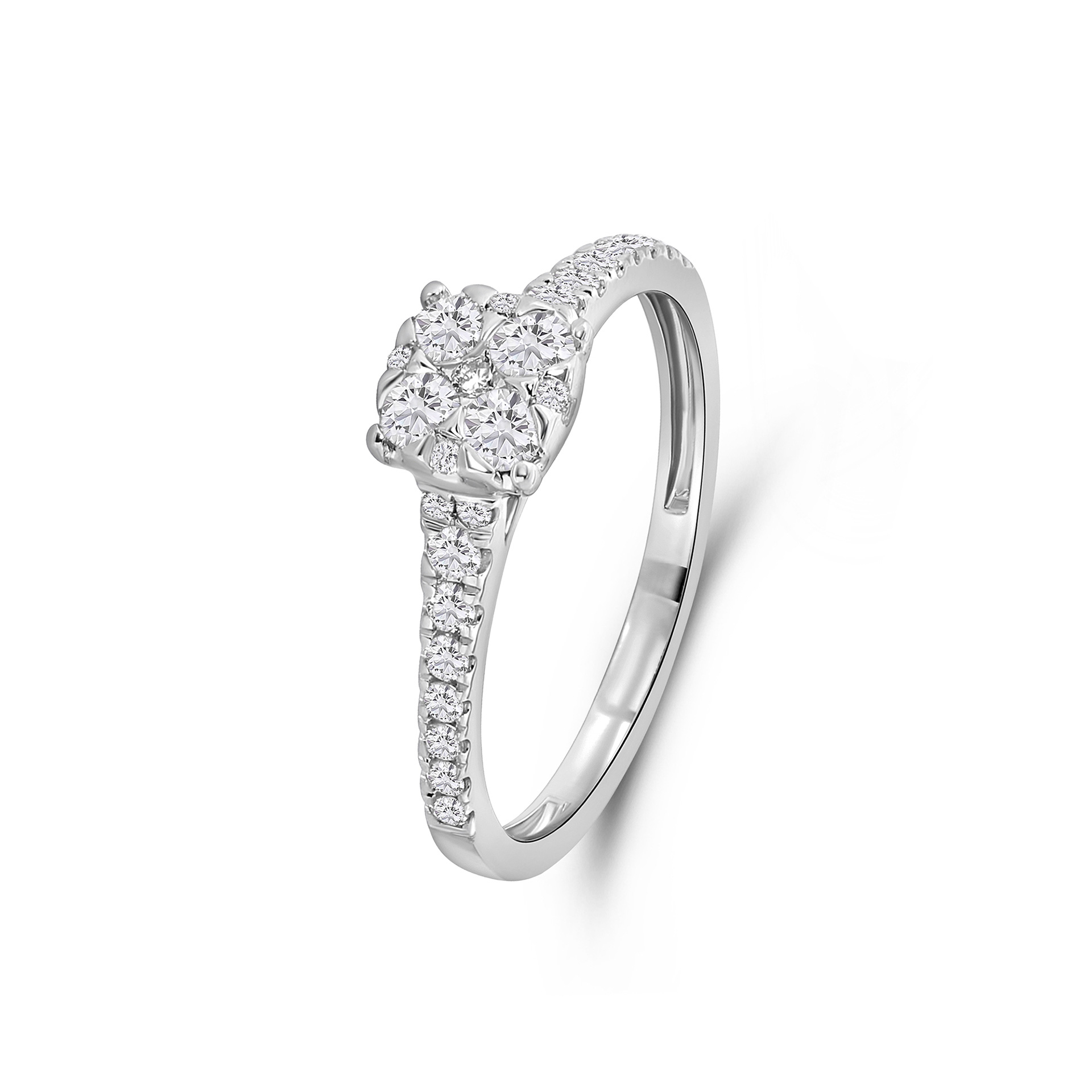 Witgouden ring met lab grown diamanten R138-RG80909-CV-W