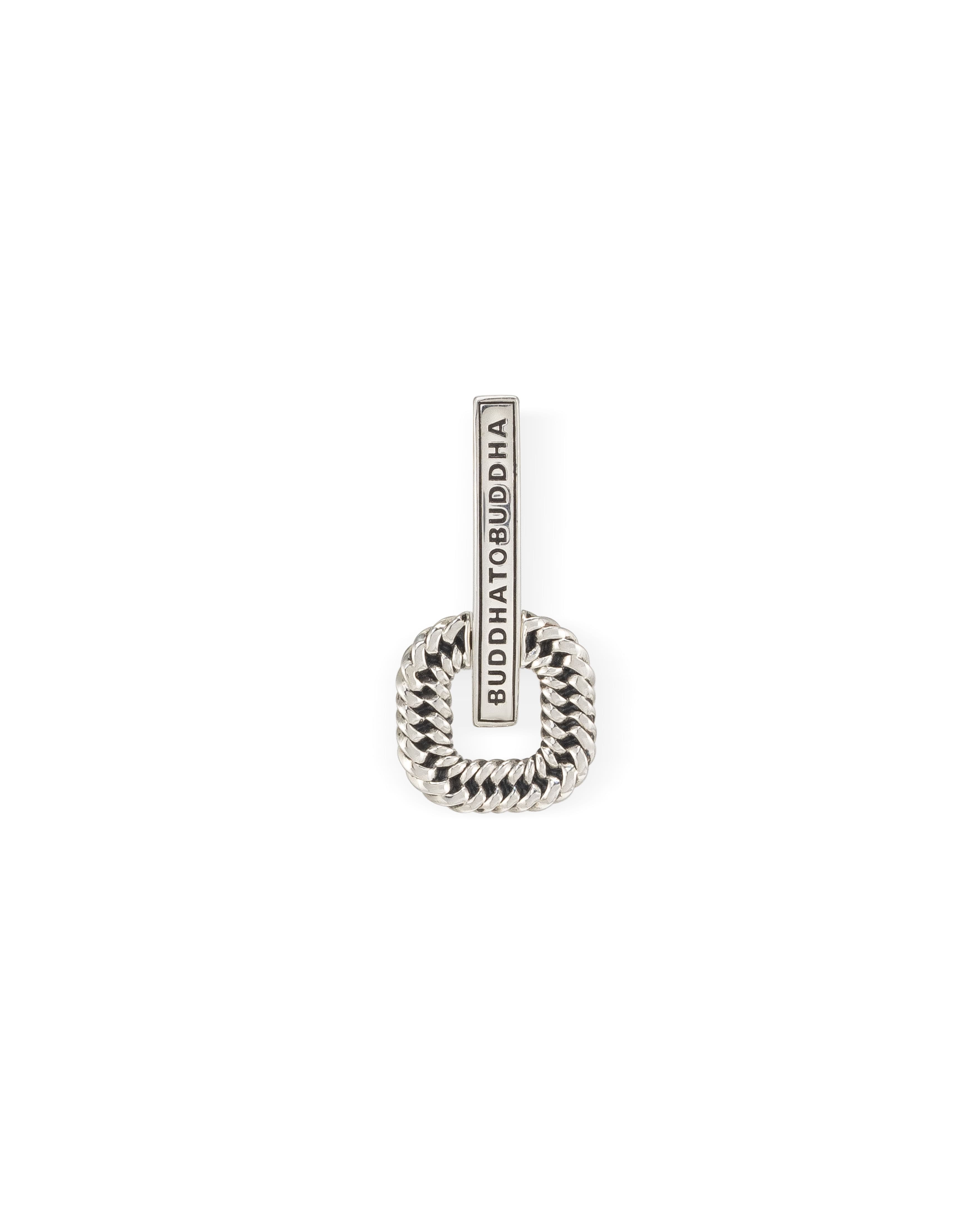 Oorhangers Chain Logo enkel stuk van sterling zilver 444 Oorhangers Chain Logo enkel stuk van sterling zilver 444