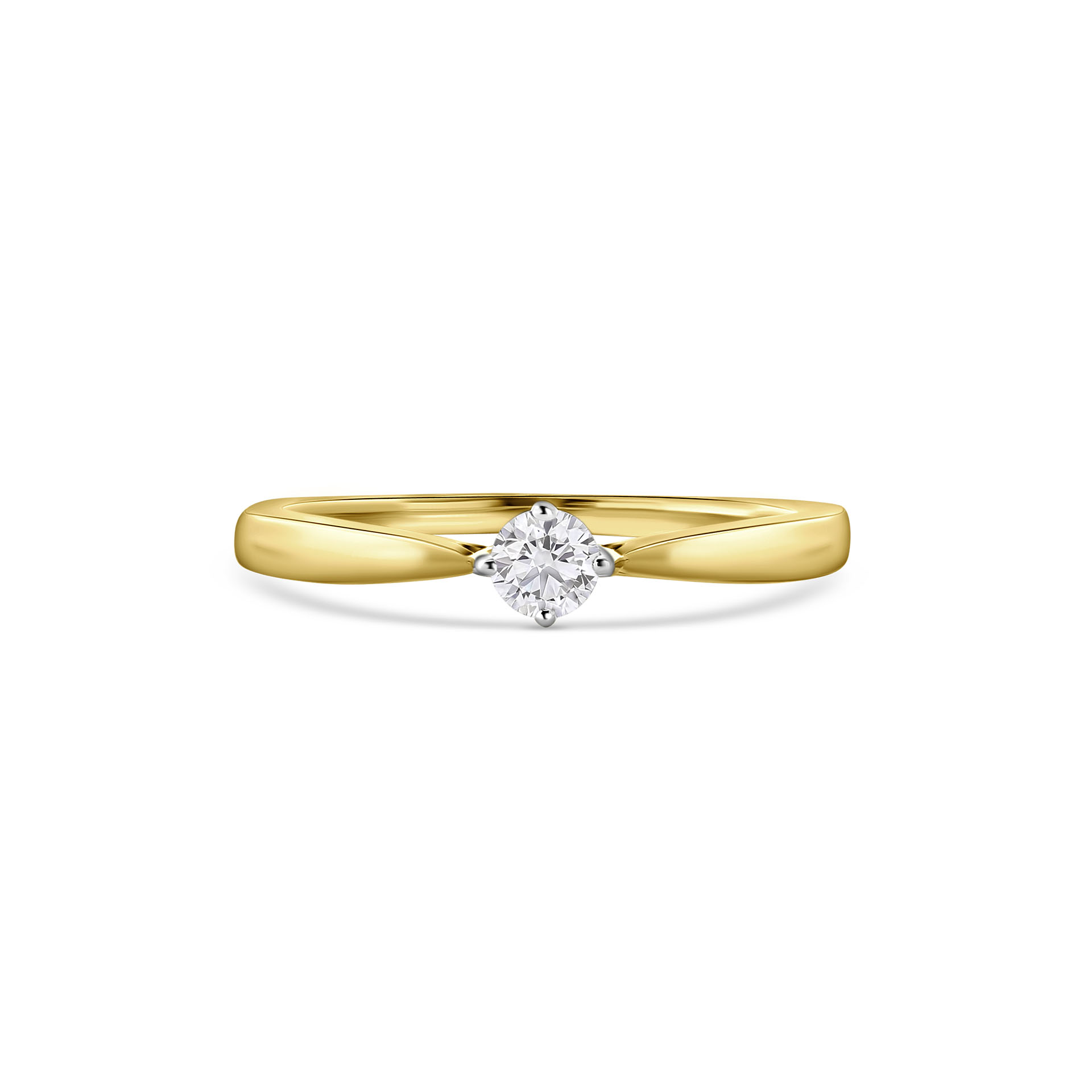Geelgouden solitaire ring met lab grown diamant R138-RG58851-CV-020-Y