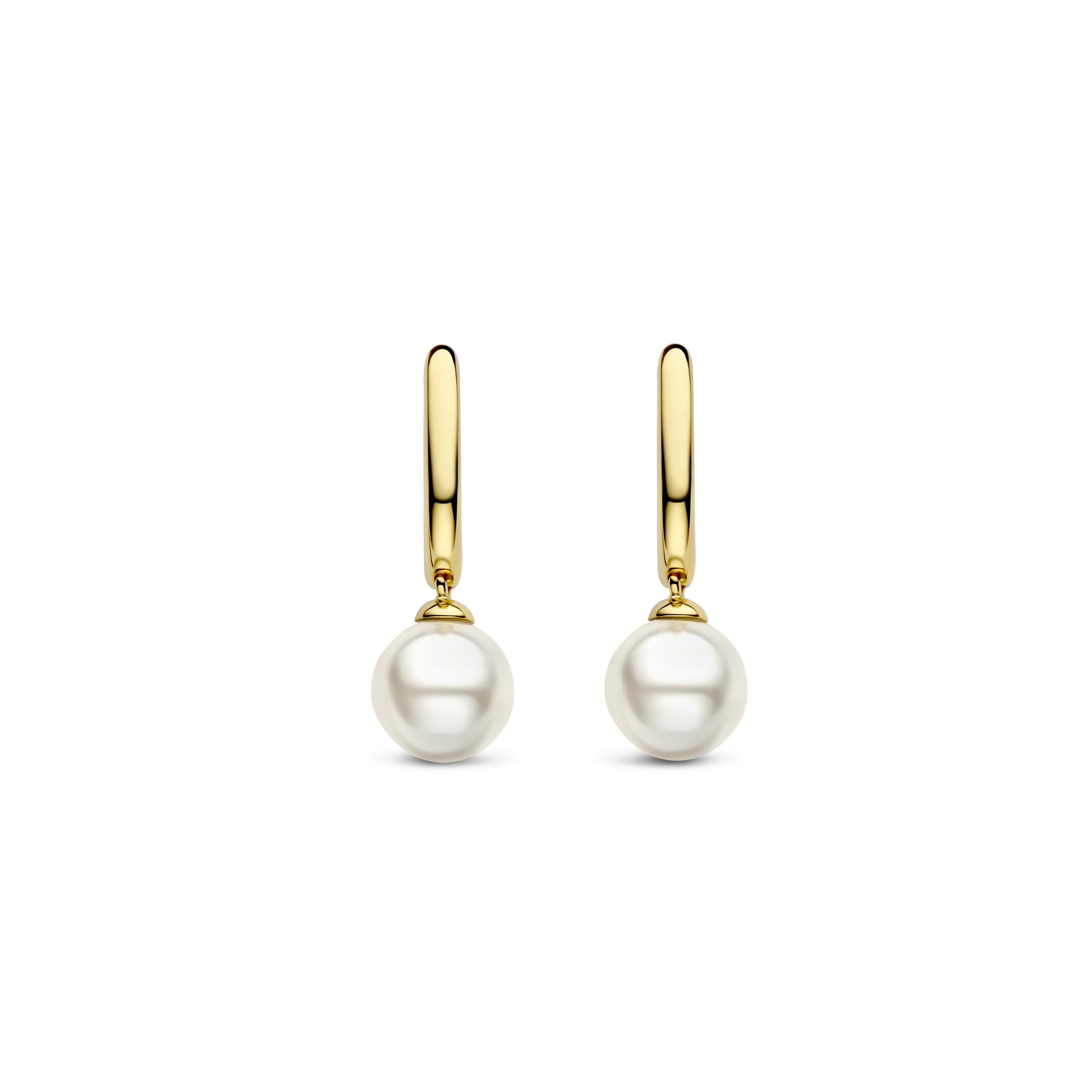 Oorhangers van gold plated  met parel 7939YP