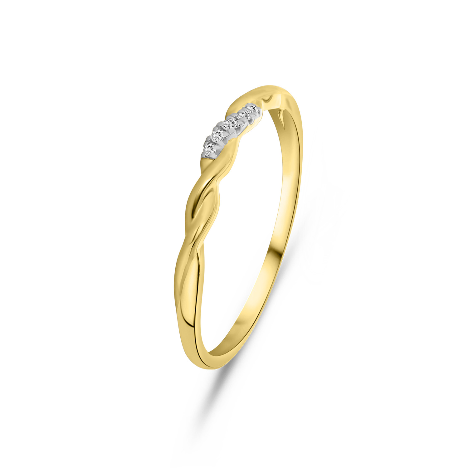 Geelgouden ring slag met diamanten R404-RG50191-Y