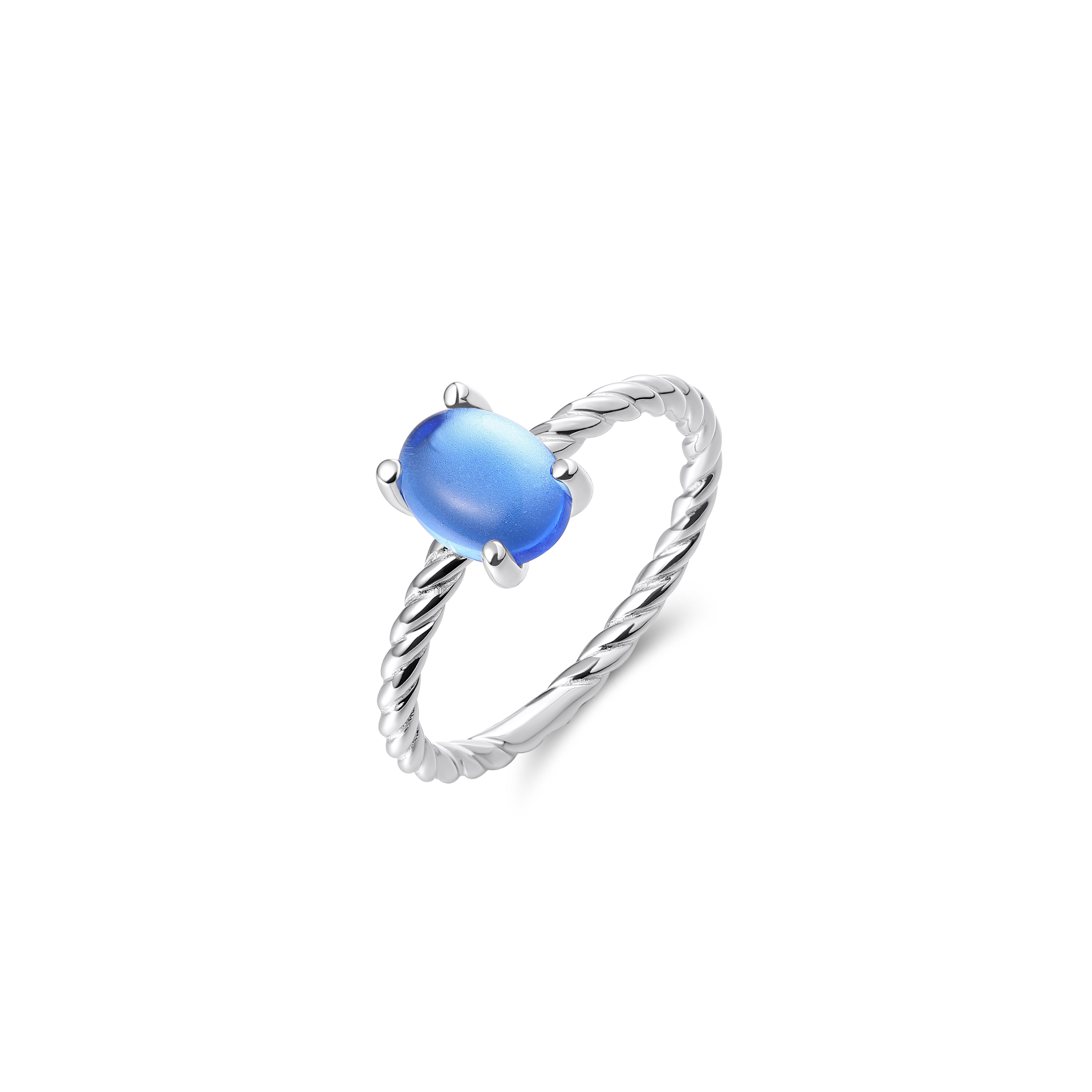 Sterling zilveren ring met blauwe steen R473LB